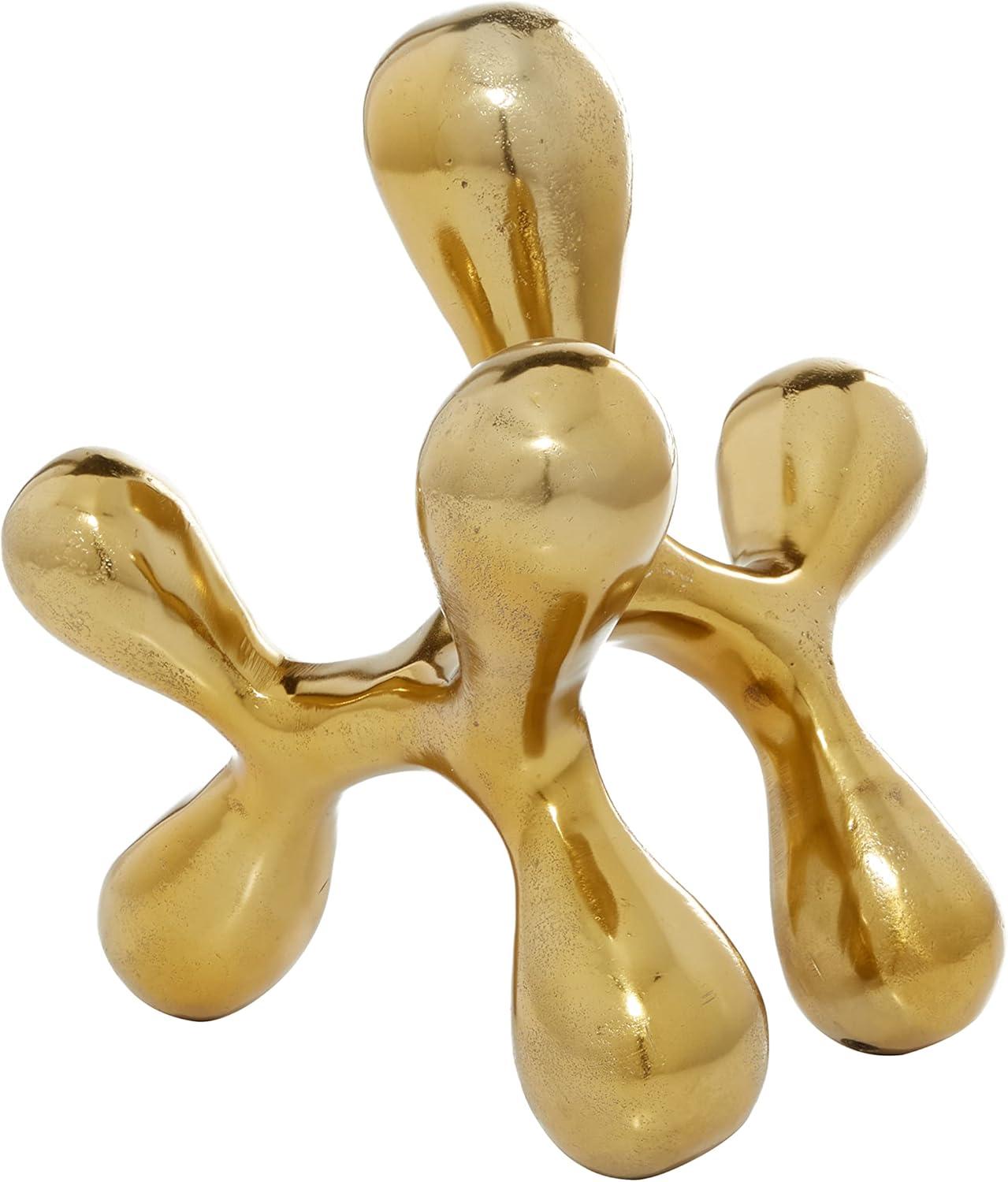 Abstract Metallic Gold Balloon Sculpture 11" Aluminum Statue