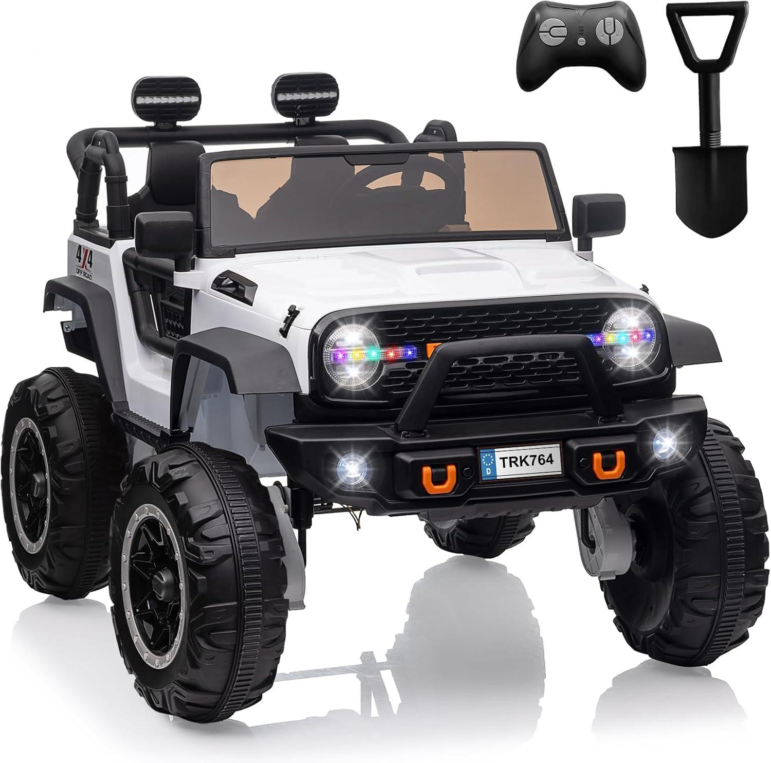 Yesfashion 24V Kids large Jeep 2 Seats SUV Ride on Car Ride on Truck with Remote Control, Electric 4*45W Motors Ride on Toys, with LED Light,Music,USB
