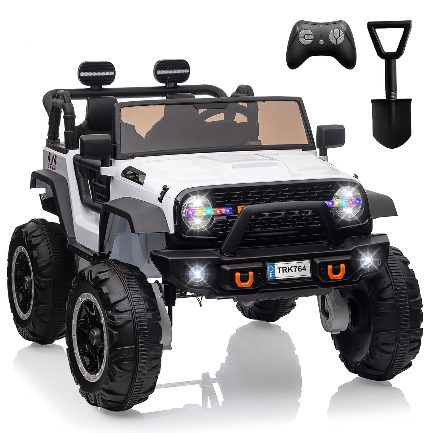 Yesfashion 24V Kids large Jeep 2 Seats SUV Ride on Car Ride on Truck with Remote Control, Electric 4*45W Motors Ride on Toys, with LED Light,Music,USB