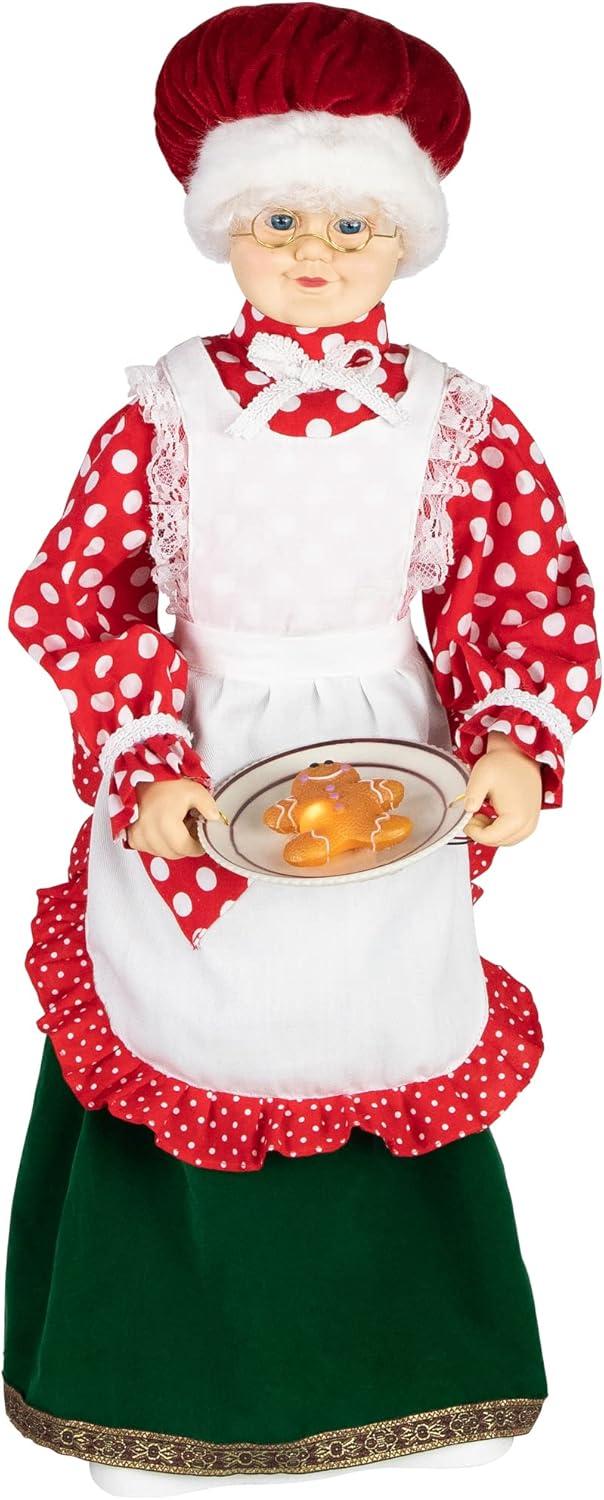 Mrs. Claus with Gingerbread Cookie Figure