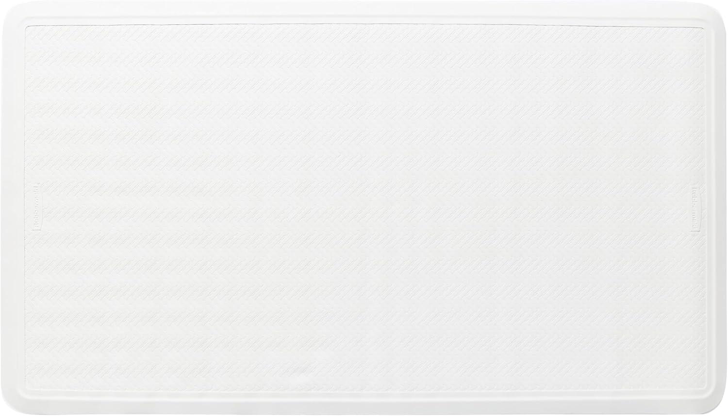 White Non-Slip Rectangular Bath Mat with Suction Cups