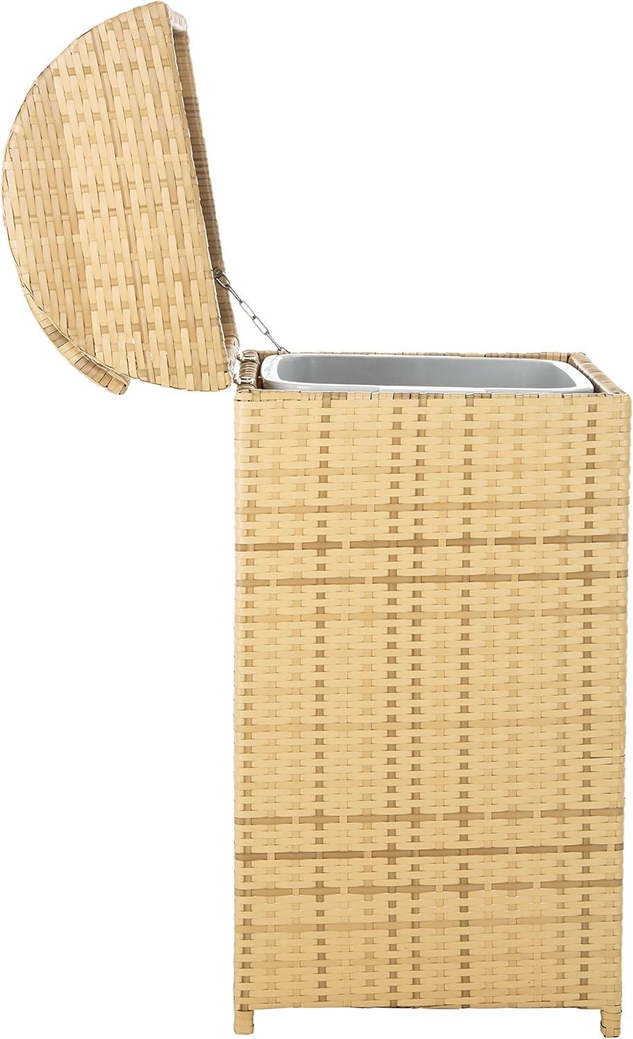 Serapis Outdoor Trash Can - Natural - Safavieh