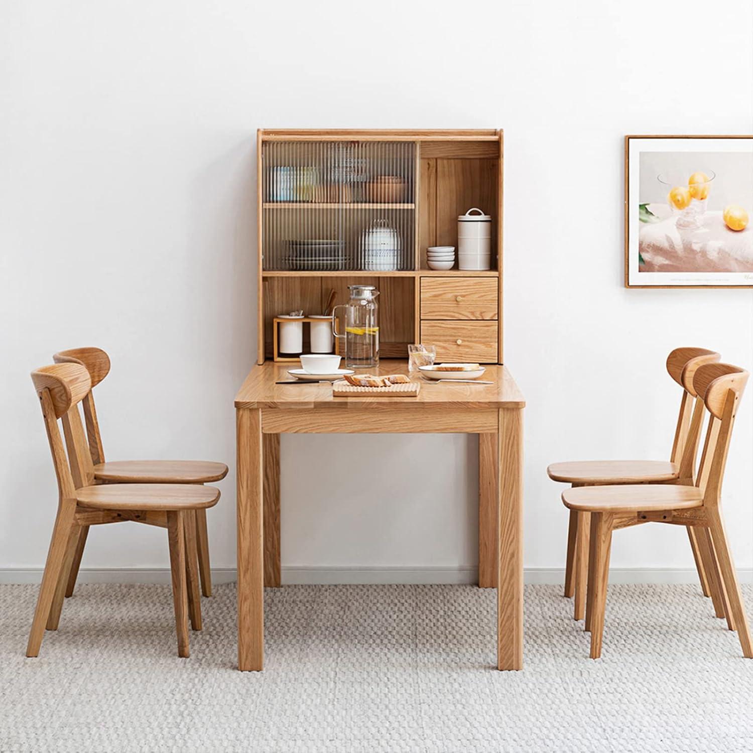 Natural Oak Mid-Century Modern Dining Chair with Curved Backrest