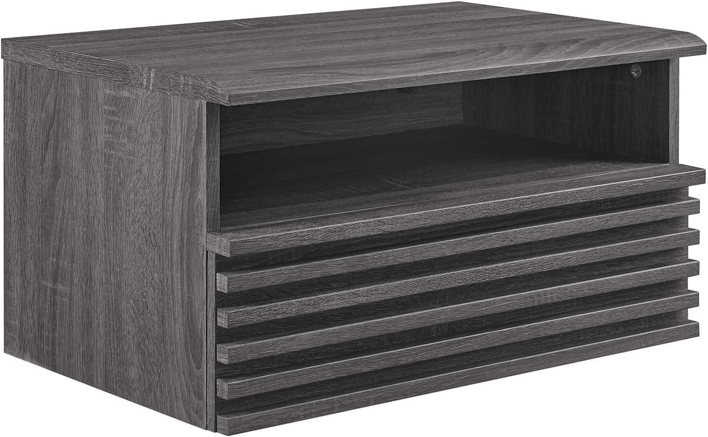 Bennium Render -Century Modern, Wall-Mount Nightstand, Charcoal