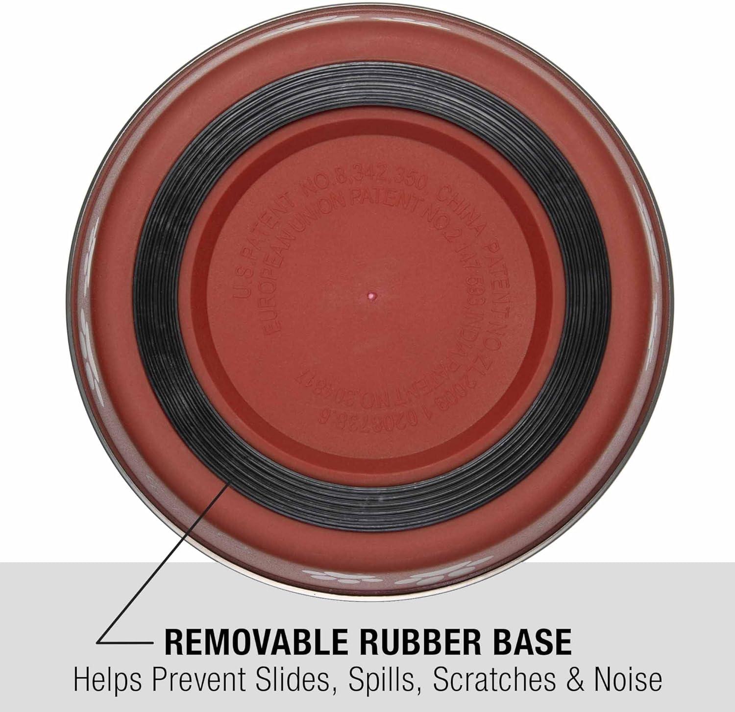 Loving Pets Bella Dog Bowls- Stainless Steel Dog & Cat Bowls - Spill Proof Dog Food Bowl, Cat Bowl, Puppy Essentials & Pet Supplies Great for Home & Travel (Large 35-65 lbs, Merlot)