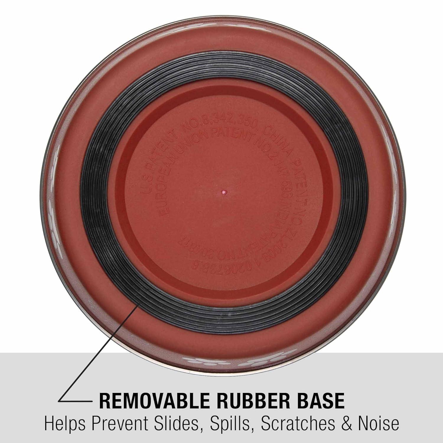 Loving Pets Bella Dog Bowls- Stainless Steel Dog & Cat Bowls - Spill Proof Dog Food Bowl, Cat Bowl, Puppy Essentials & Pet Supplies Great for Home & Travel (Large 35-65 lbs, Merlot)