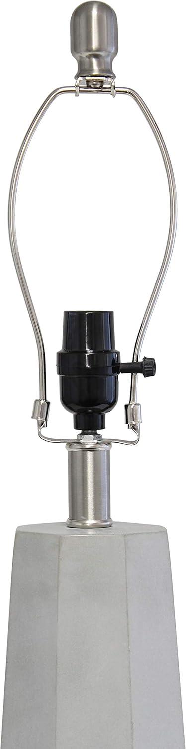 Elegant Designs Concrete Table Lamp with Fabric Shade