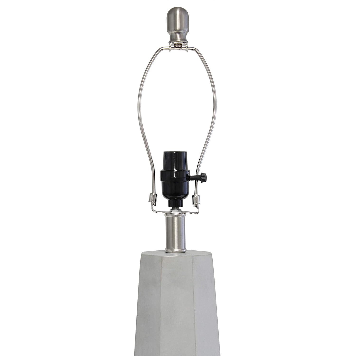 Elegant Designs Concrete Table Lamp with Fabric Shade
