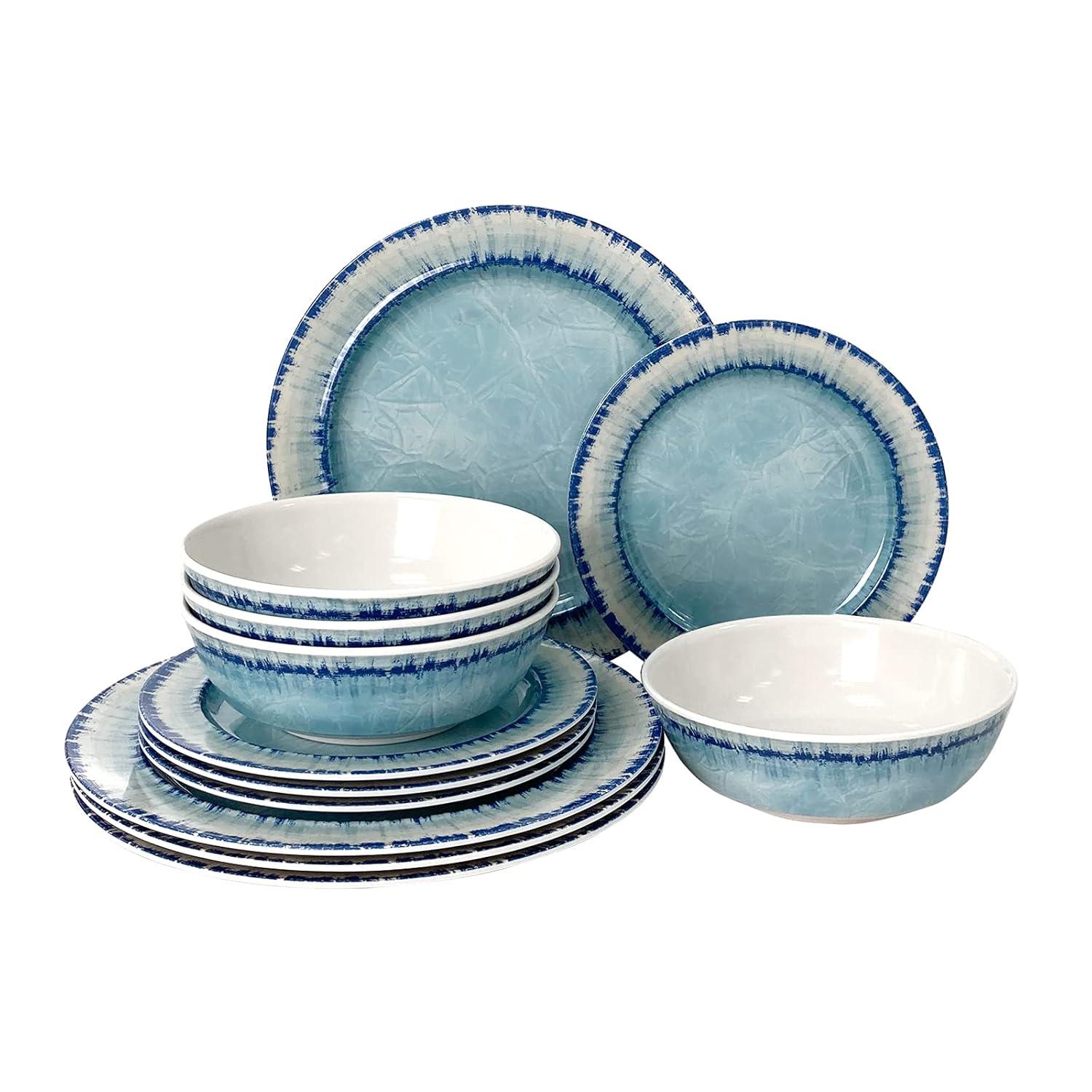Hokku Designs Dinnerware Set of 12 Pcs, Lightweight Unbreakable, BPA Free,Dishwasher Safe