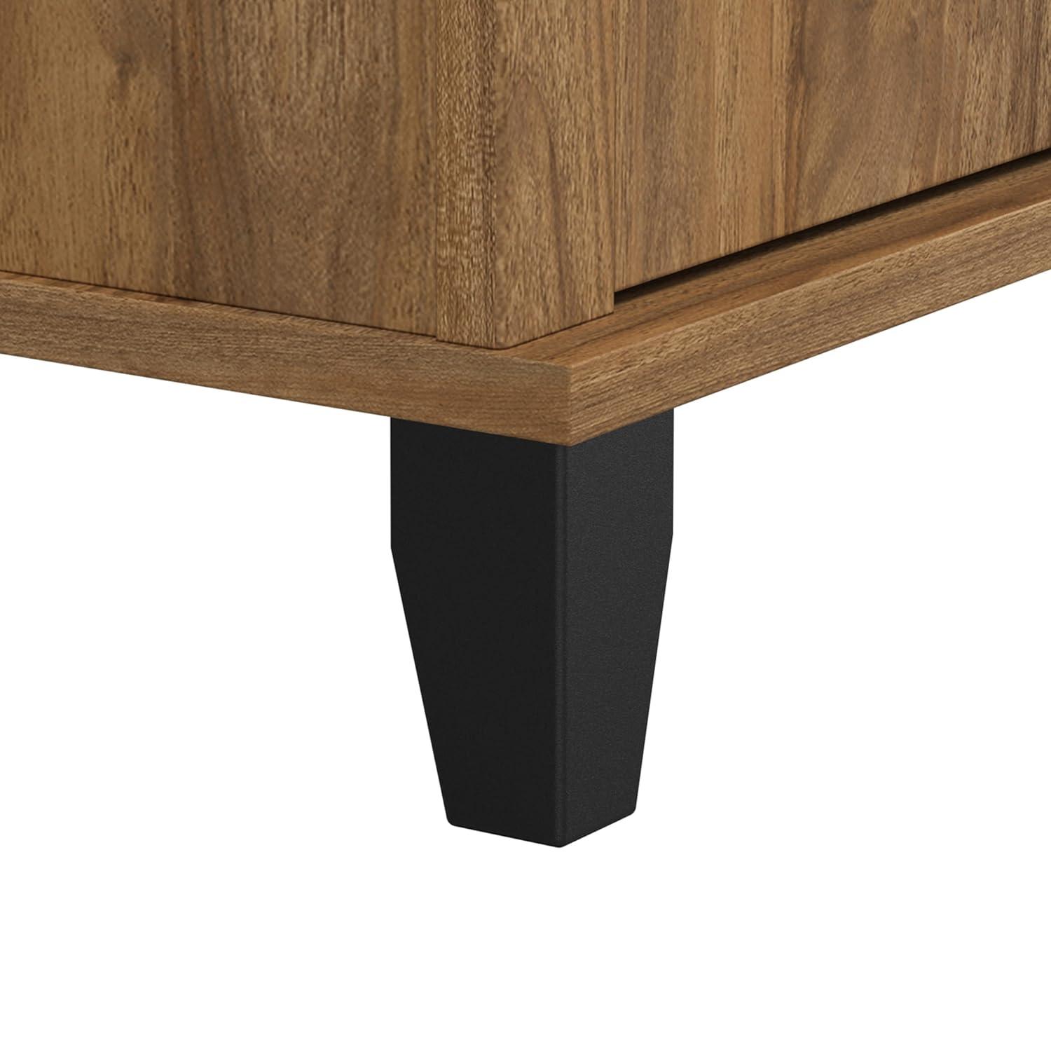 Bush Furniture Somerset Nightstand In Ash Gray: Contemporary Design with Satin Nickel Hardware