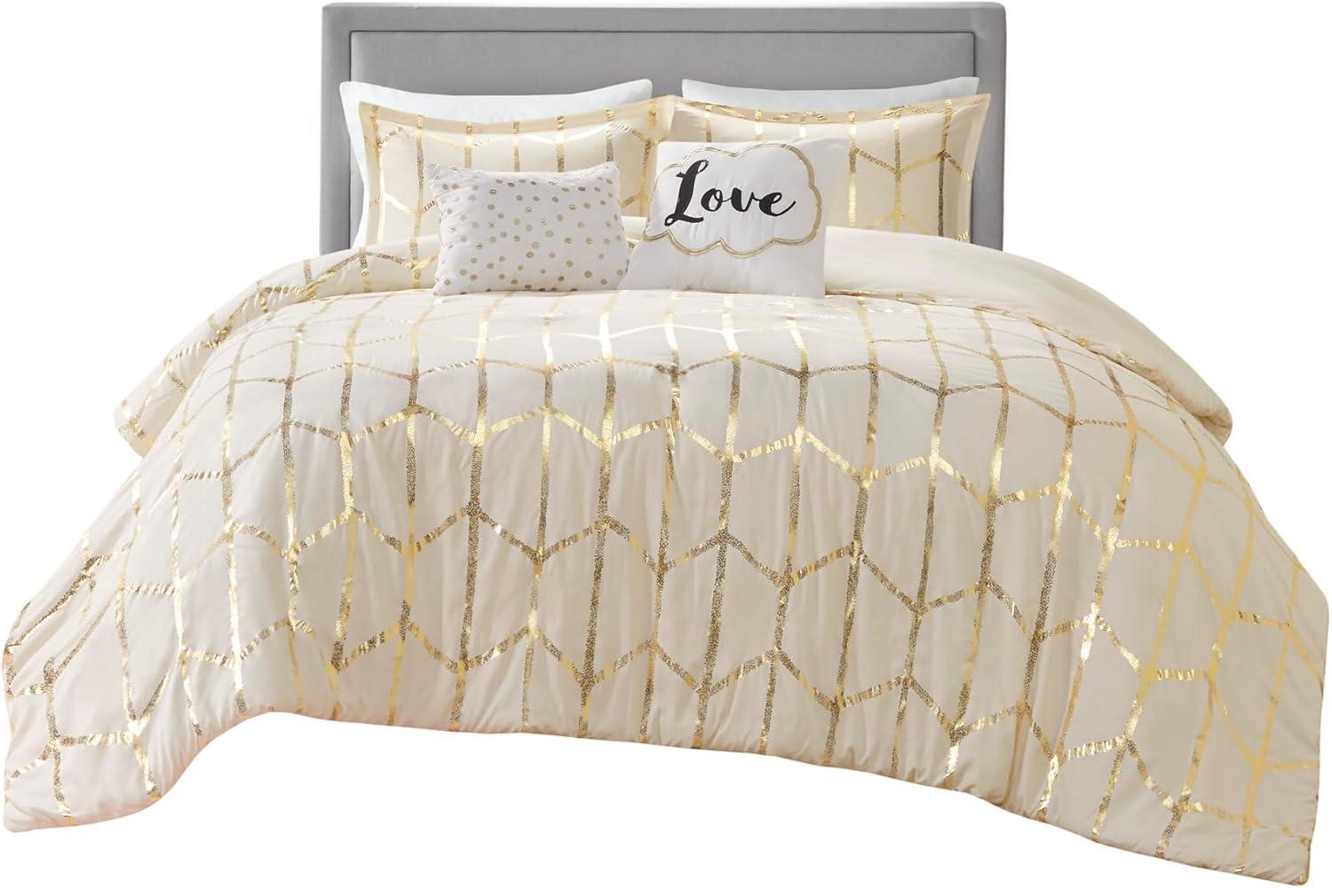 Intelligent Design Raina Metallic Printed Comforter Set