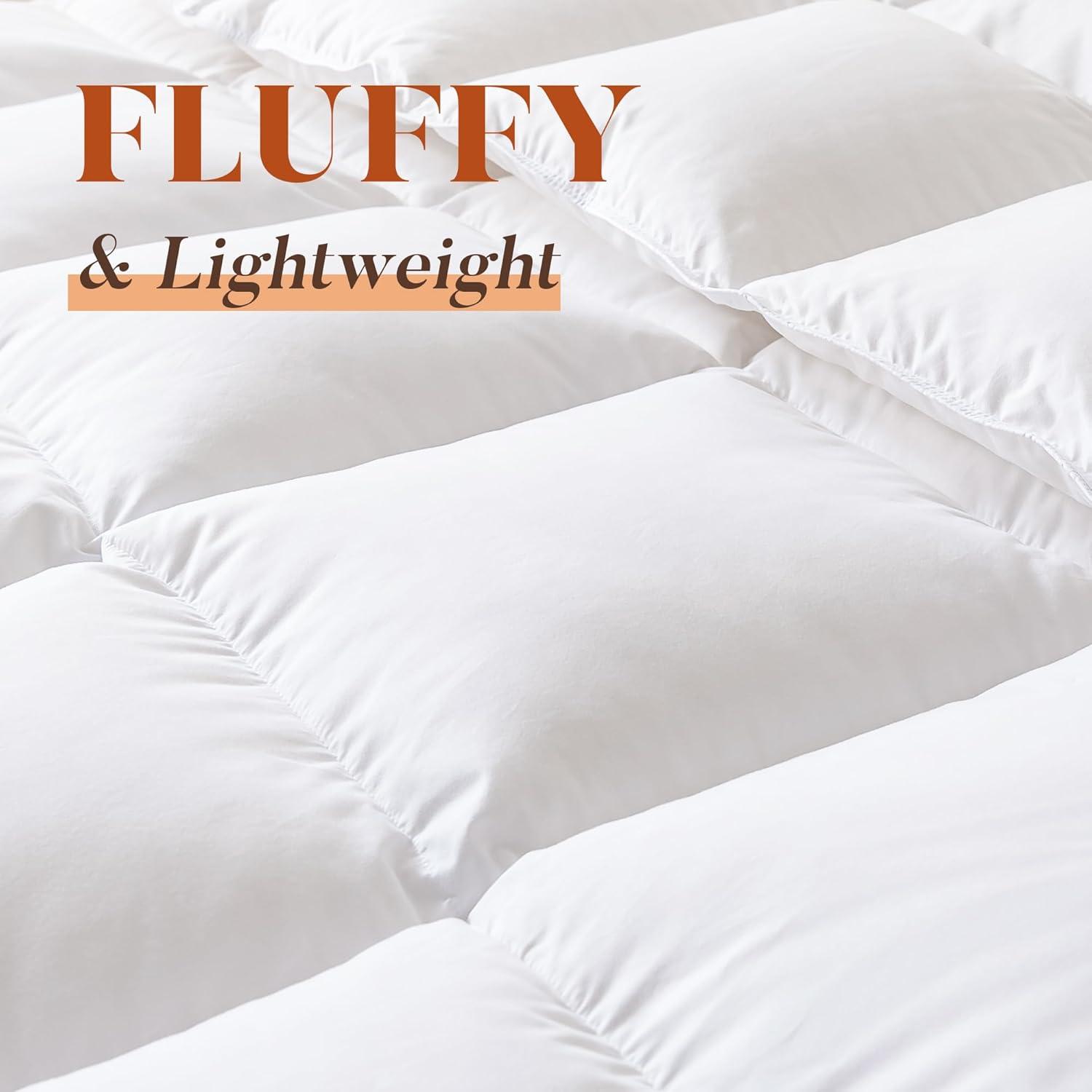 White Cotton Queen Feather Down Comforter