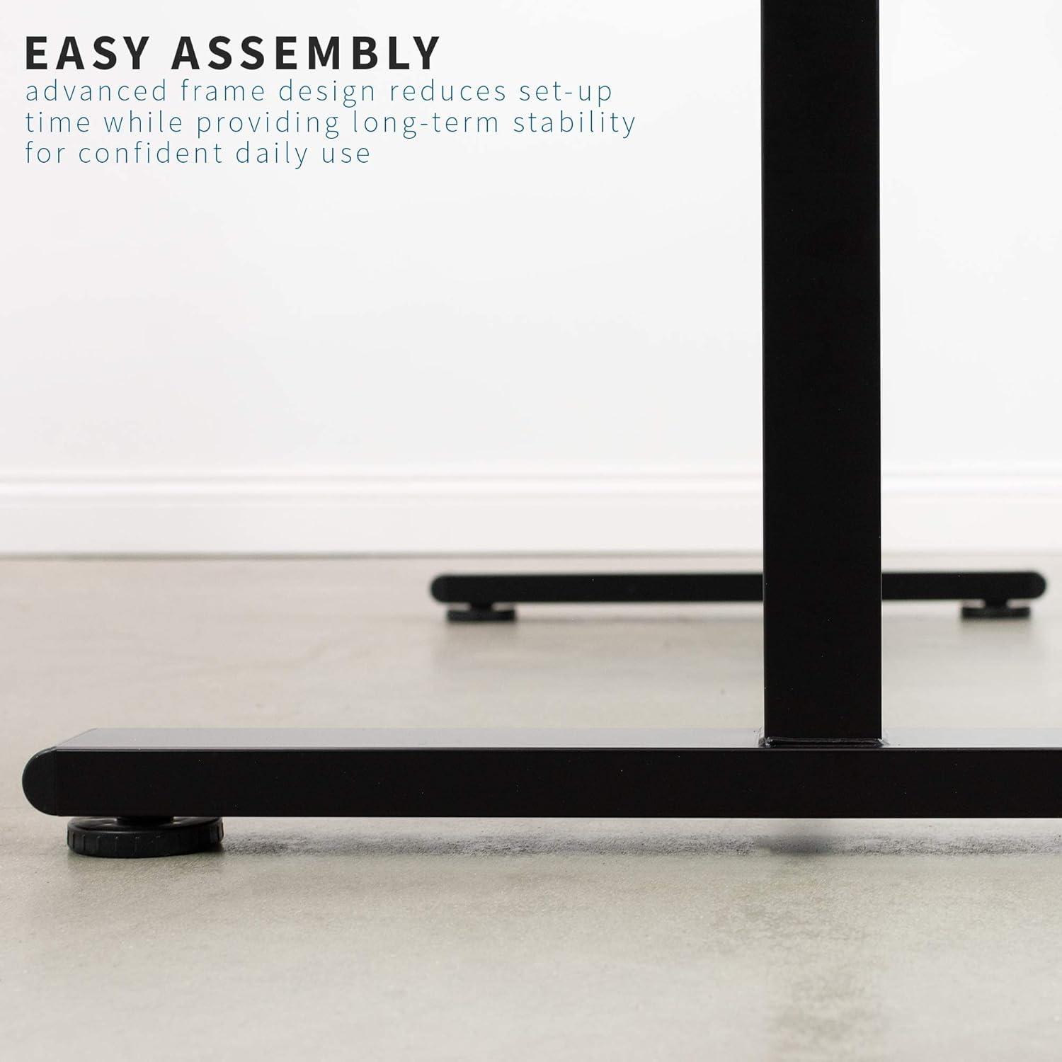 Modern Alloy Steel 55" Black Adjustable Standing Desk