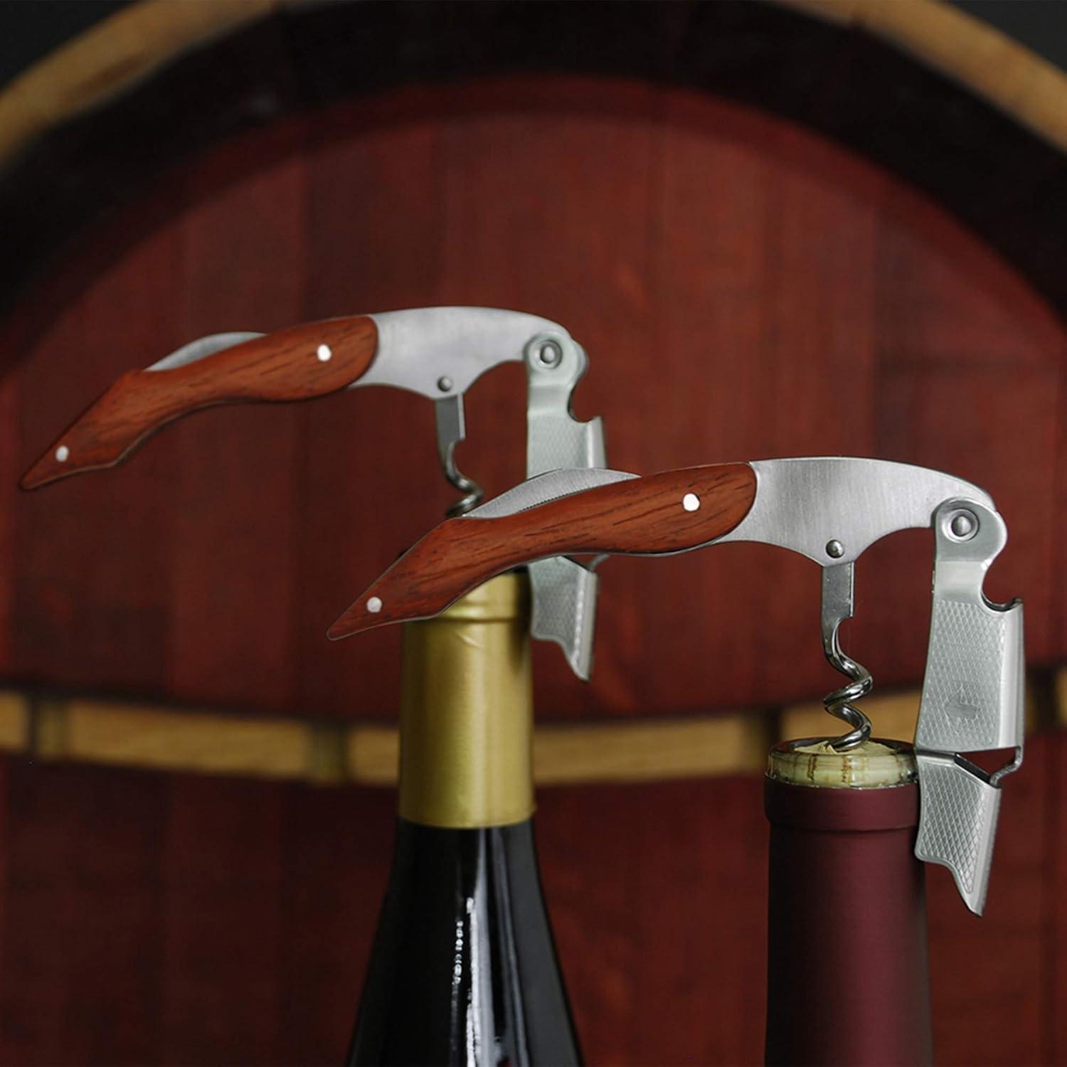True Sommelier Waiter’s Corkscrew, Burgundy Stainless Steel Spring Loaded Wine Key