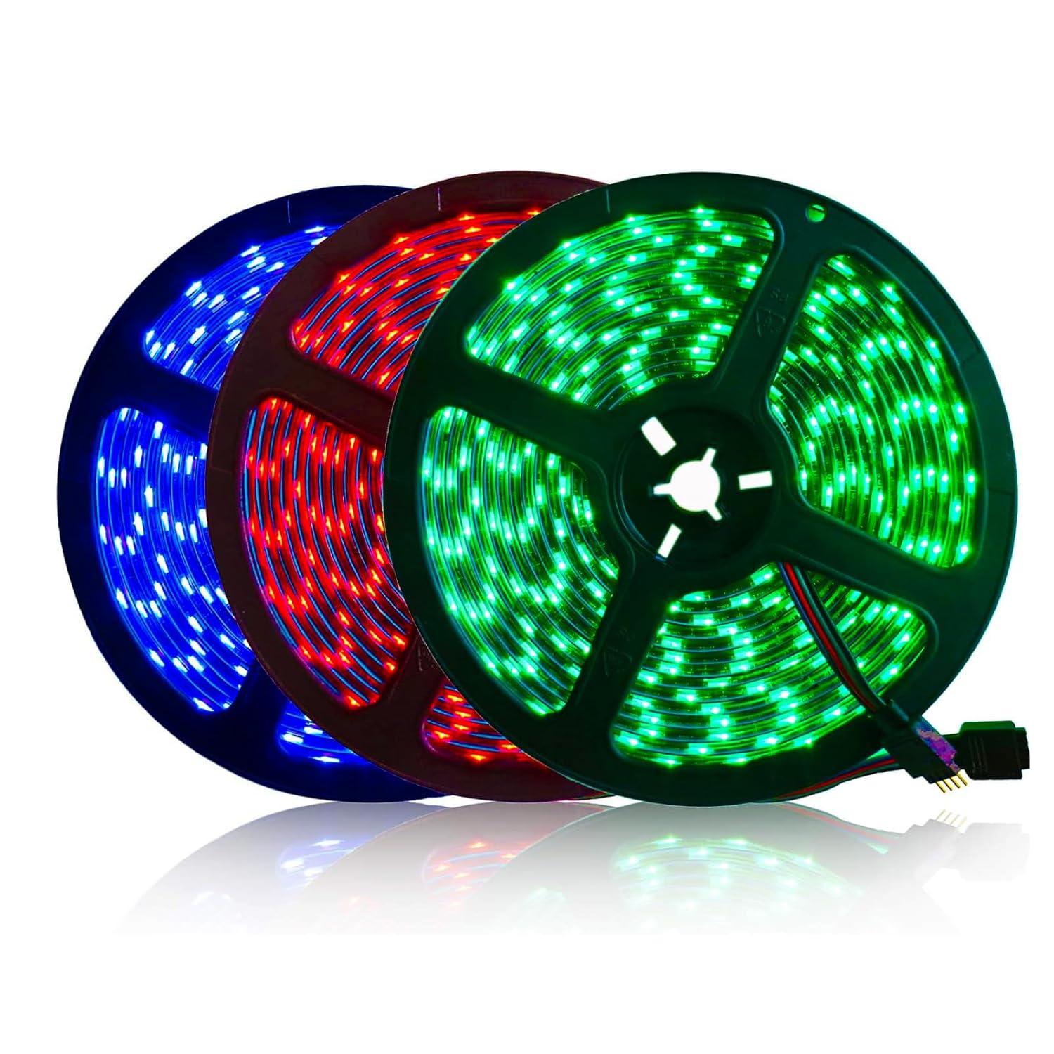 5M Black PCB 5050 RGB LED Strip Waterproof IP65 300 SMD Black PCB Board DC 12V Flexible Light