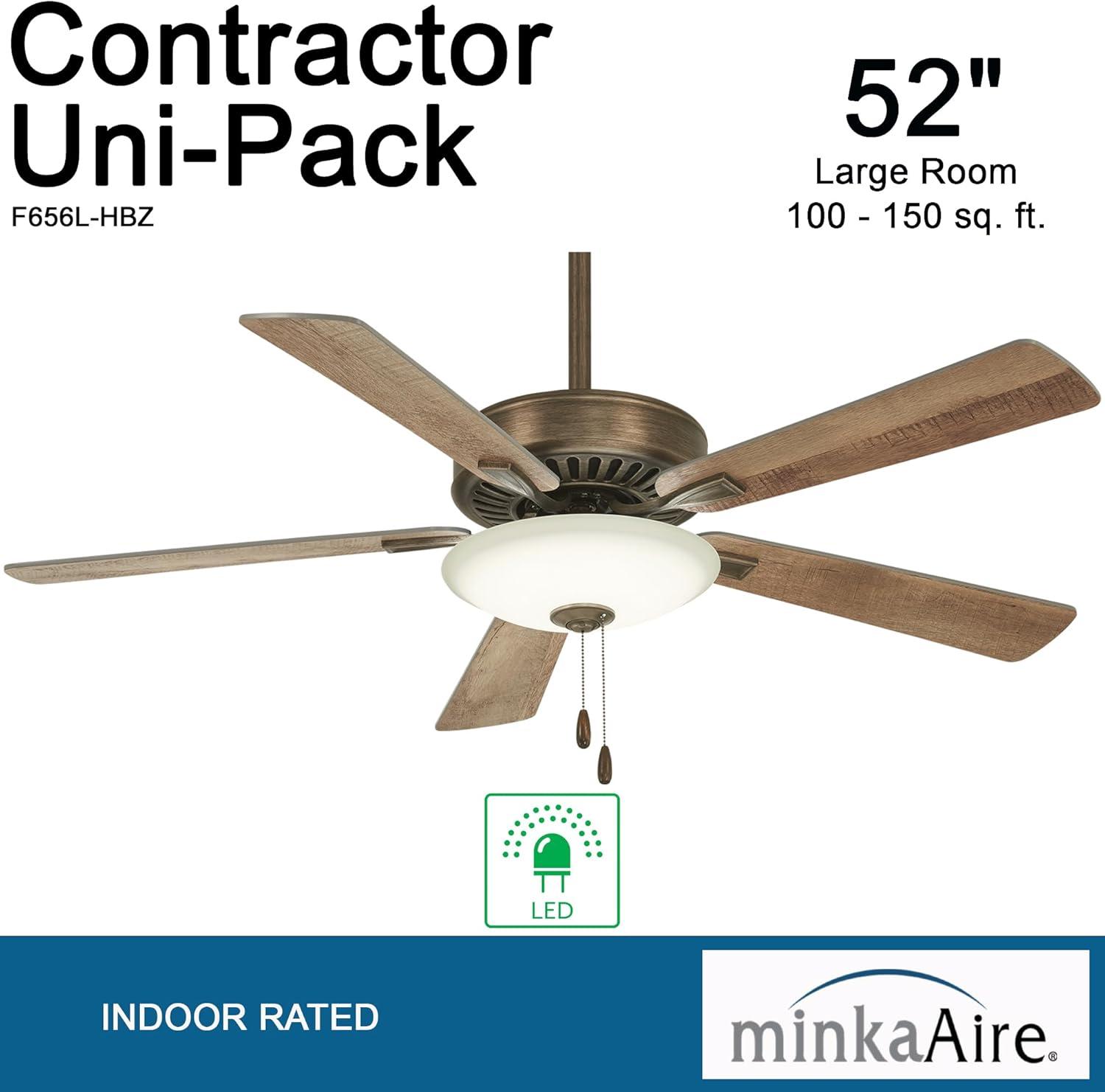 52'' Contractor 5 - Blade LED Standard Ceiling Fan with Pull Chain and Light Kit Included