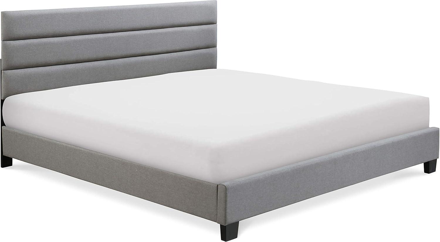 Hudson Upholstered Bed Gray - ClickDecor