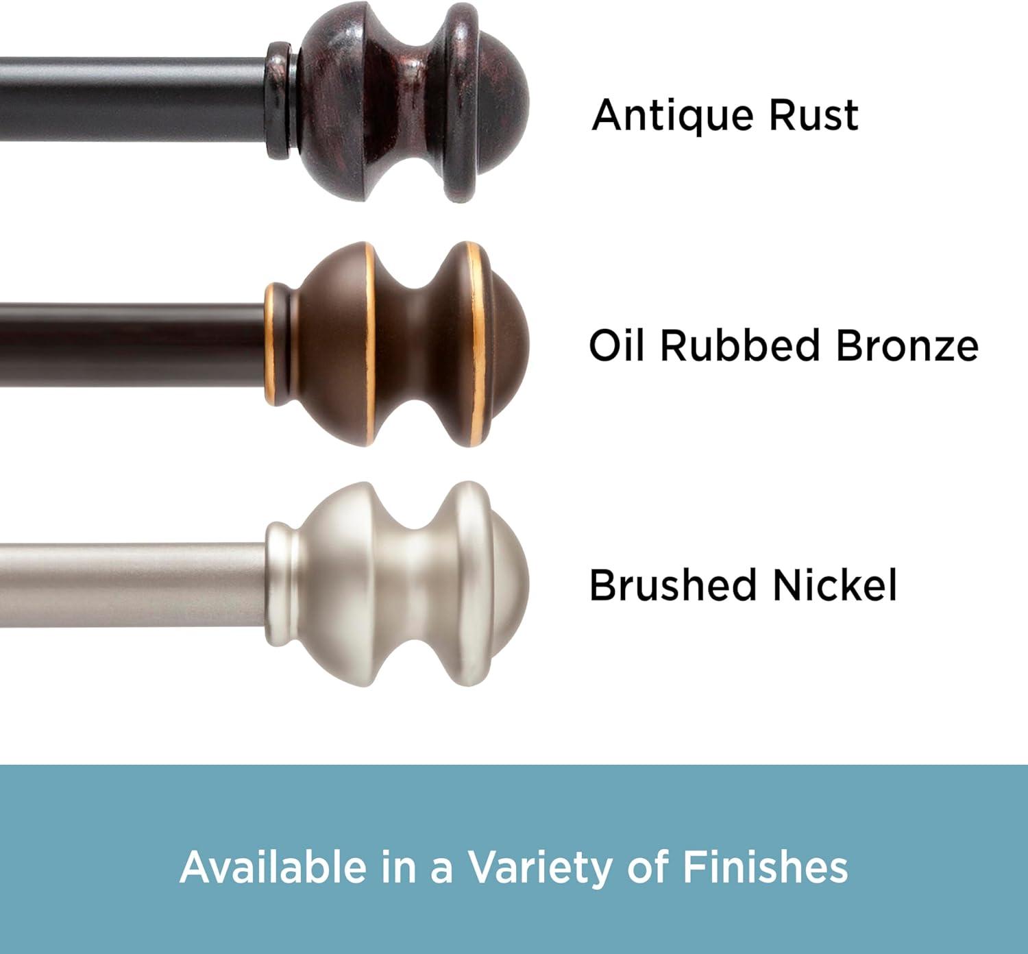 Kenney® Kendall 5/8" Standard Decorative Window Curtain Rod, 28-48", Oil Rubbed Bronze