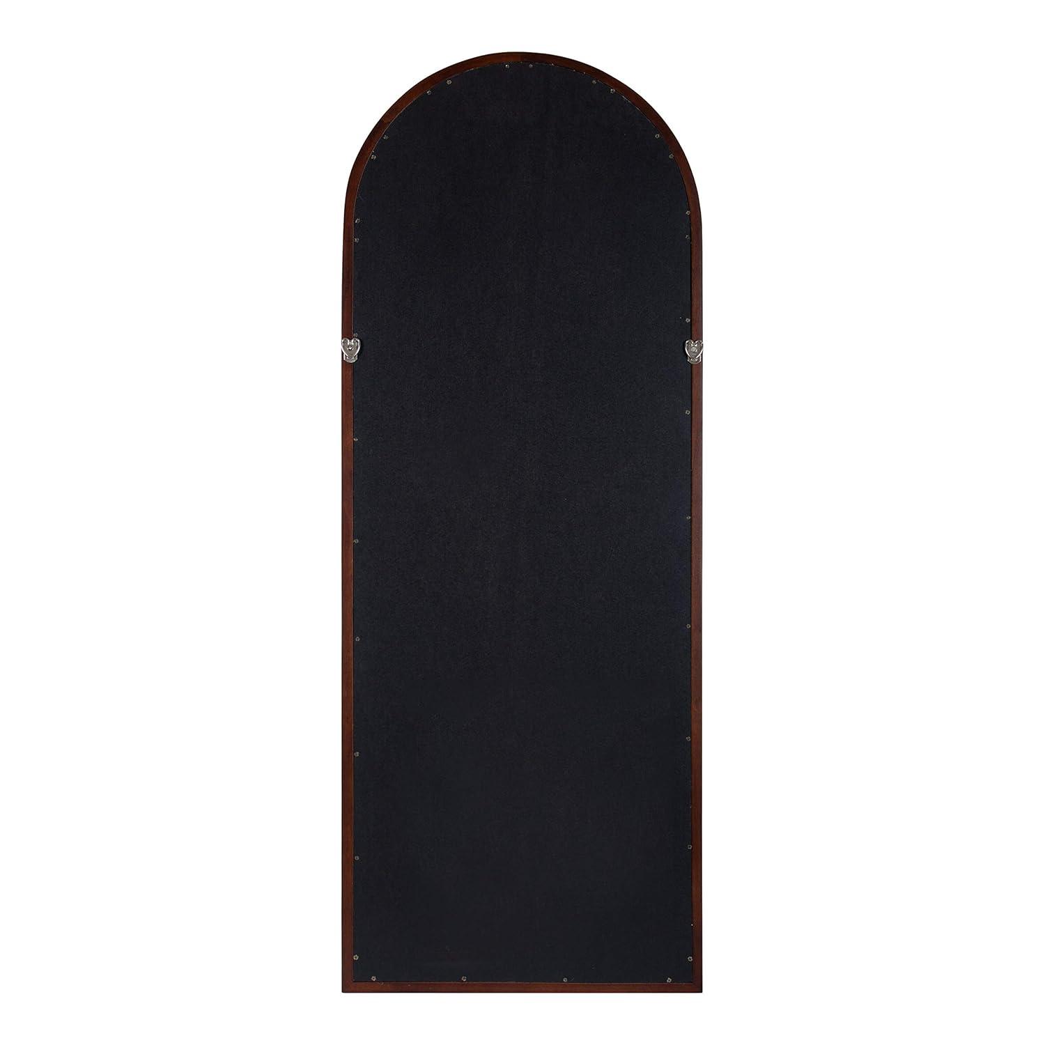 18" x 47" Gilcrest Windowpane Wall Mirror Walnut Brown - Kate & Laurel All Things Decor: Arched, Decorative, Large Window Pane, Tall