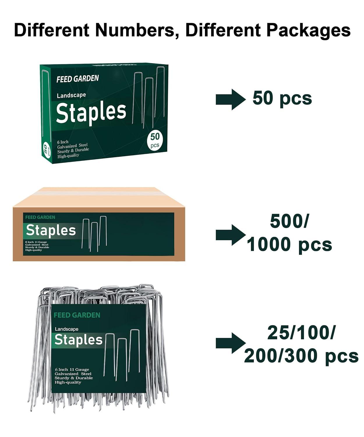 6 Inch 500 Pack Galvanized Landscape Staples Plant Cover Stakes 11 Gauge Tent Stakes Garden Stakes Landscaping Fabric SOD Pins Yard Stakes for Decoration Weed Barrier Fabric