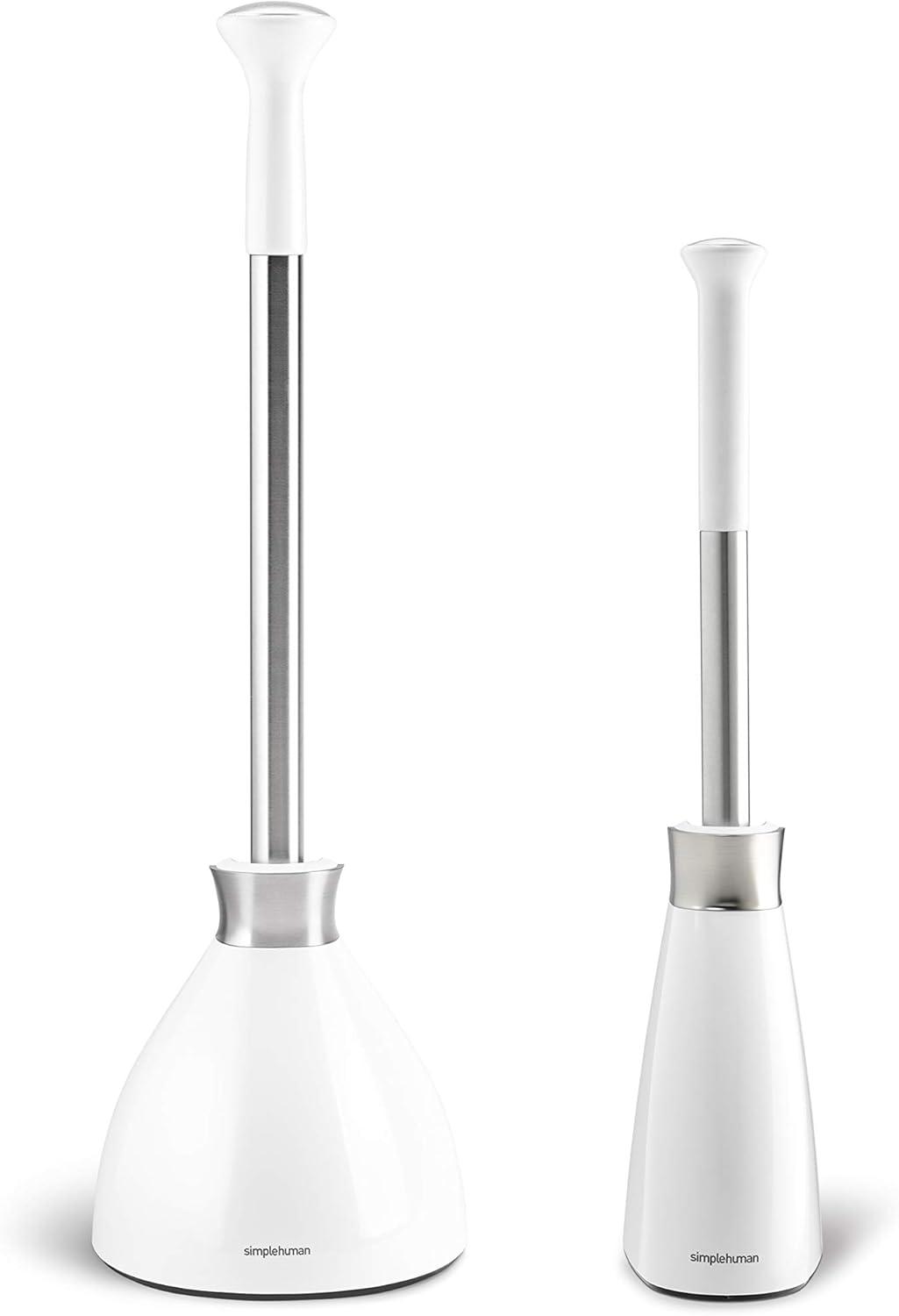 Simplehuman Plunger and Toilet Brush Bundle, White