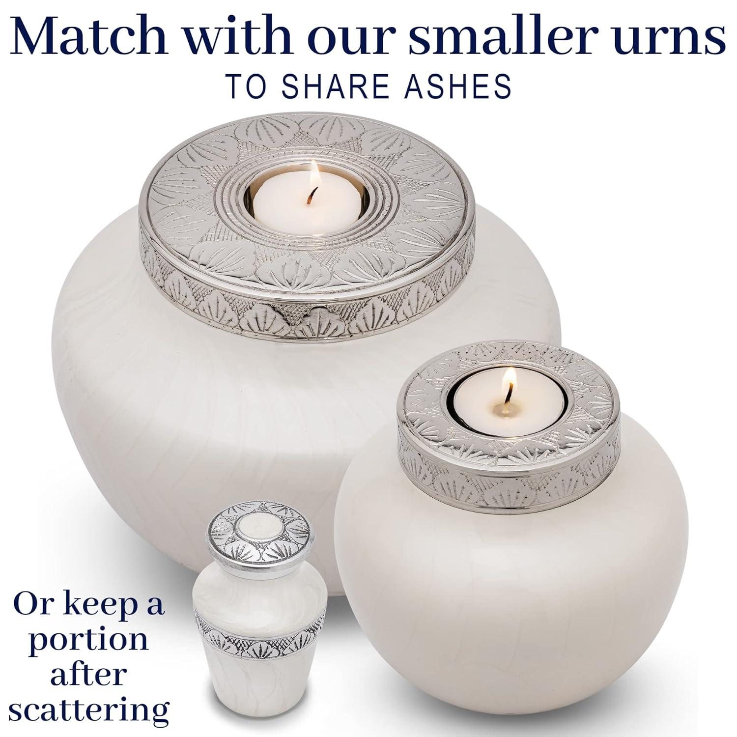 Large Cremation Urns for Human Ashes – Decorative Urn for Ashes Adult Male or Female - Holds up to 220lbs – Beautiful Pearlescent Cremation Urn – Funeral Urns for Ashes - Full Size