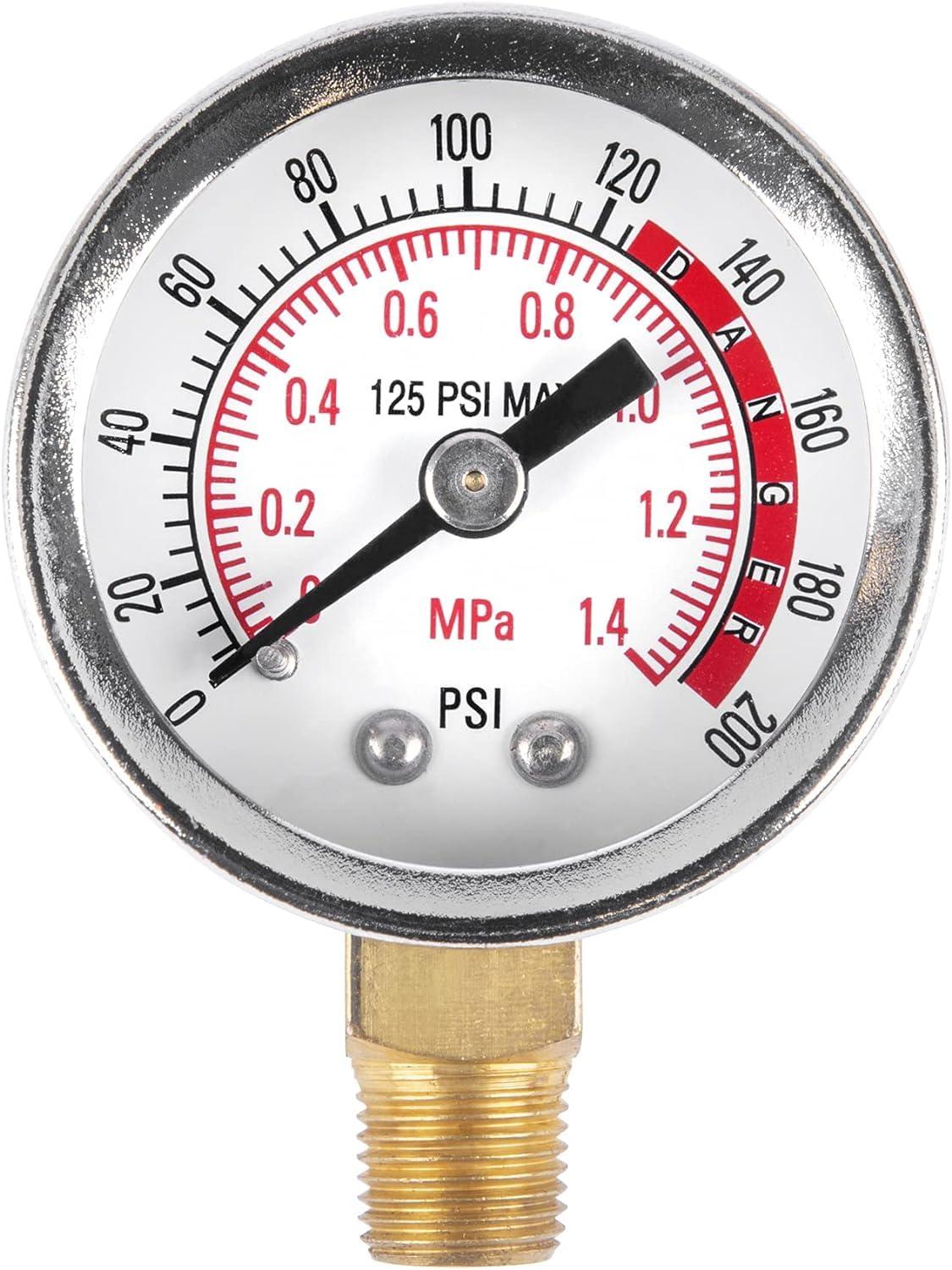 Performance Tool W10055 0-200 PSI Air Gauge for Air Tank Accessory