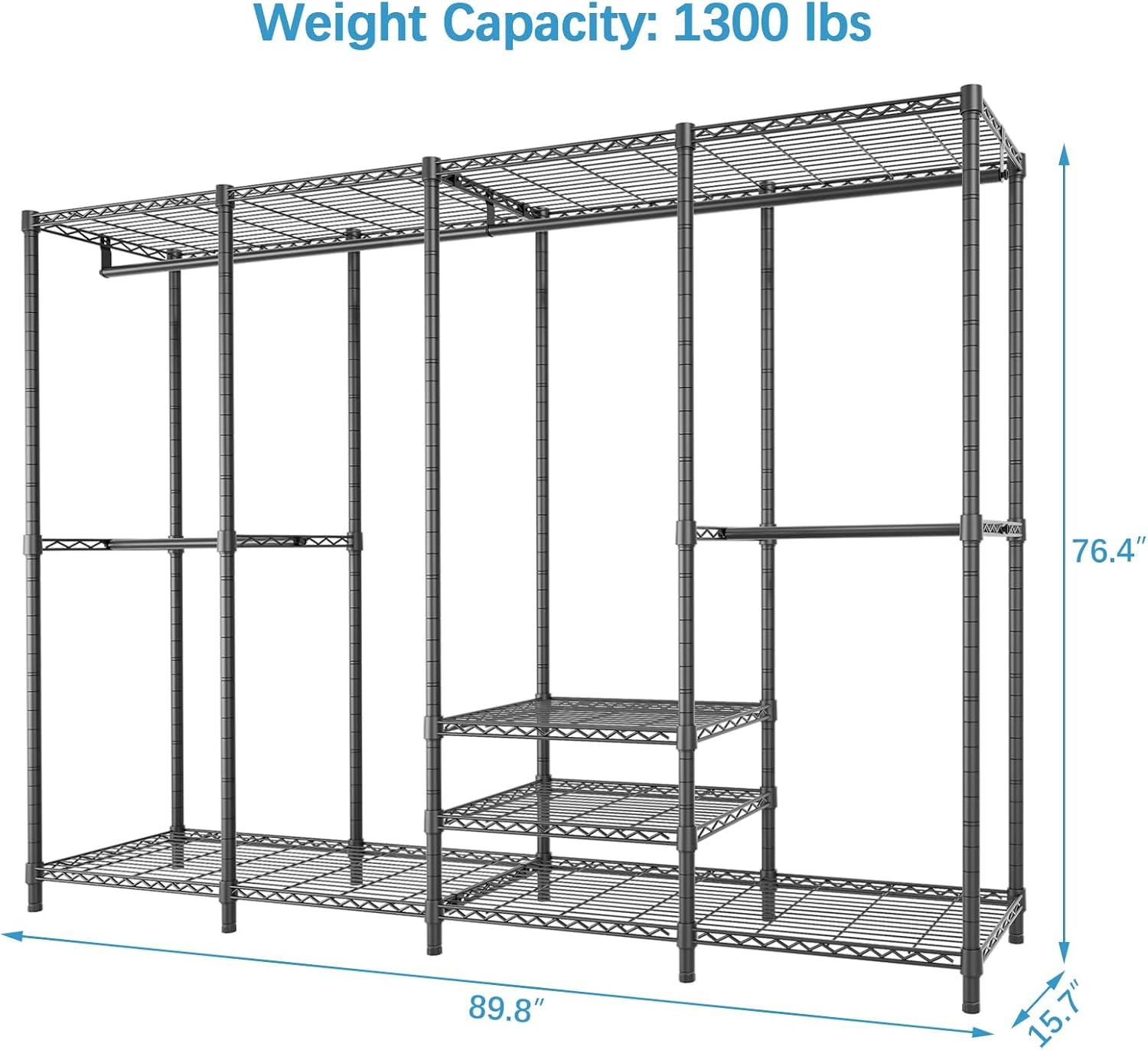 VIPEK V40 Plus Extra Large Clothes Rack Heavy Duty Clothing Rack, Closet Organizer System Freestanding Wardrobe, Max Load 1300lbs