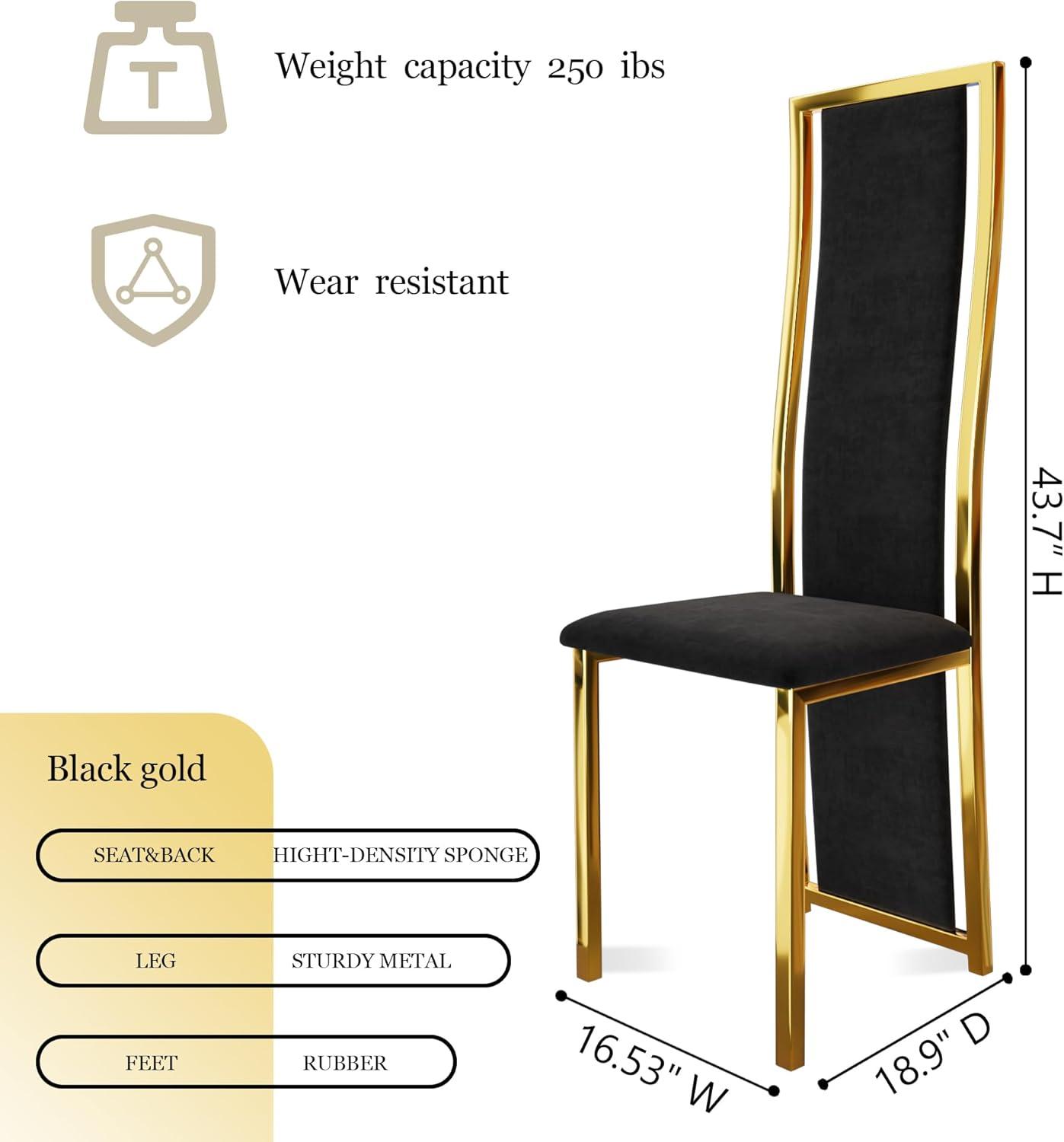 MIFI White Velvet Dining Chairs Set of 2 , High-Back Dining High Chairs , Silver Chrome Legs (White, Set of 2)