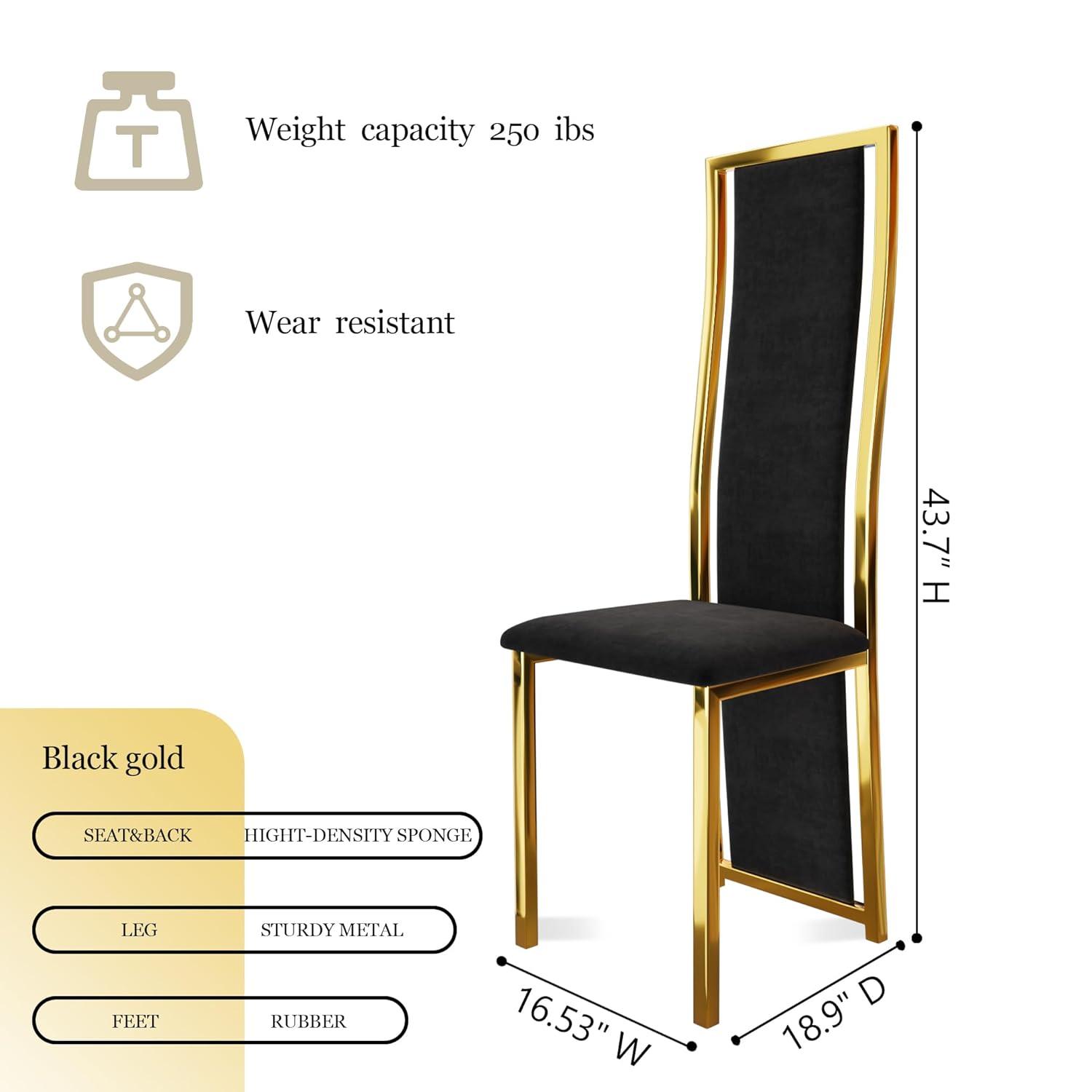 MIFI White Velvet Dining Chairs Set of 2, High-back , Kitchen & Dining Room Chairs , Sillas De Comedor ,Fabric Upholstered, Silver Chrome Metal Legs (White, 2 Pcs)