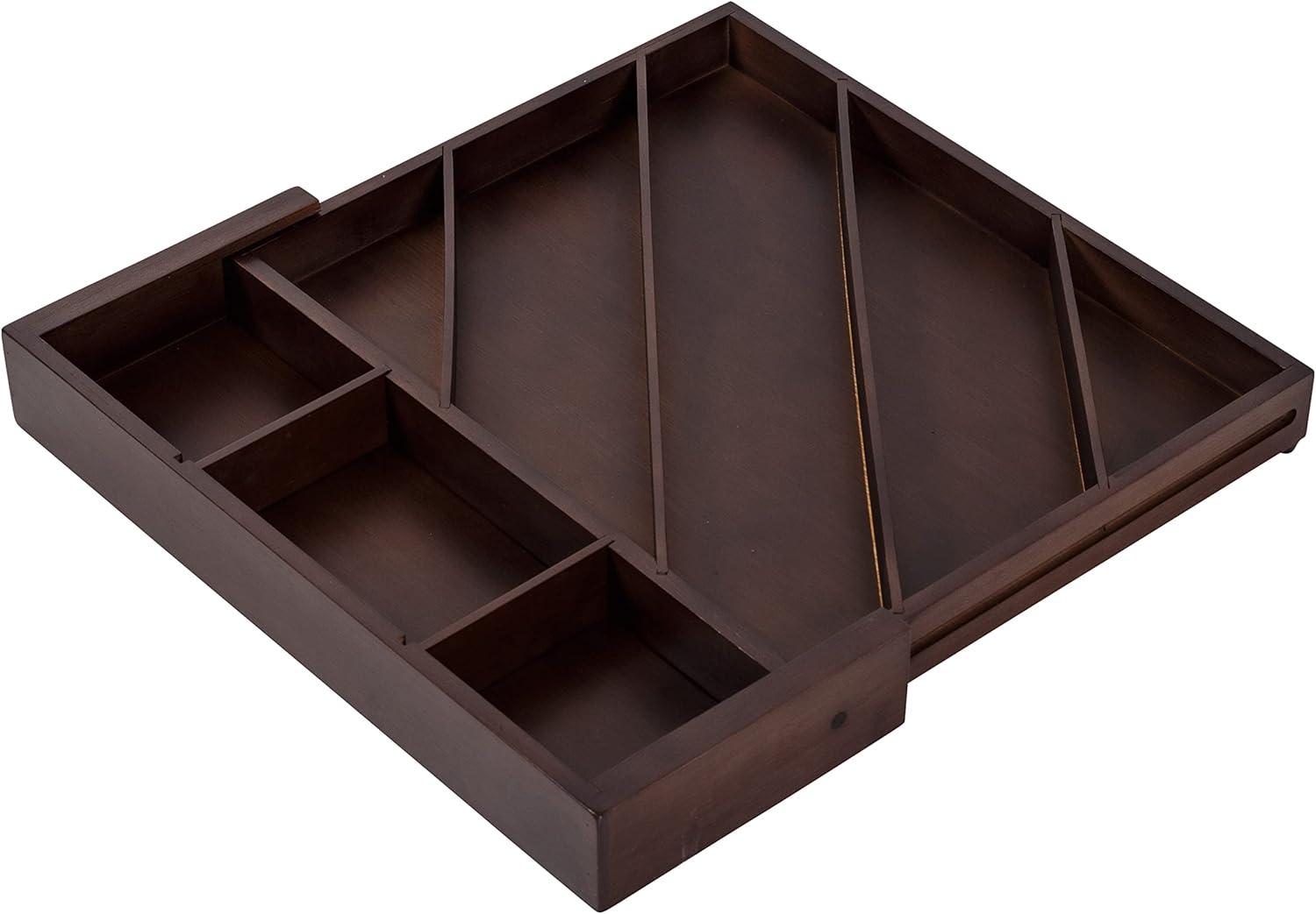 Honey-Can-Do Bamboo Diagonal Drawer Organizer - Walnut