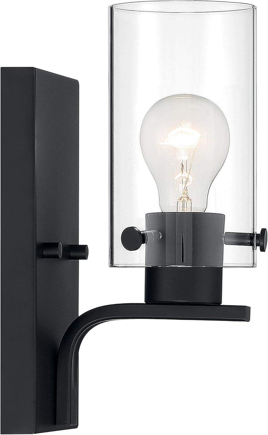 Sommerset Matte Black 10.75" Dimmable Vanity Sconce with Clear Glass