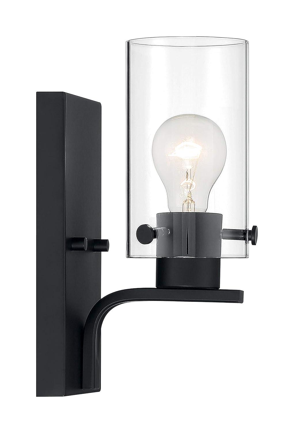 Sommerset Matte Black 10.75" Dimmable Vanity Sconce with Clear Glass