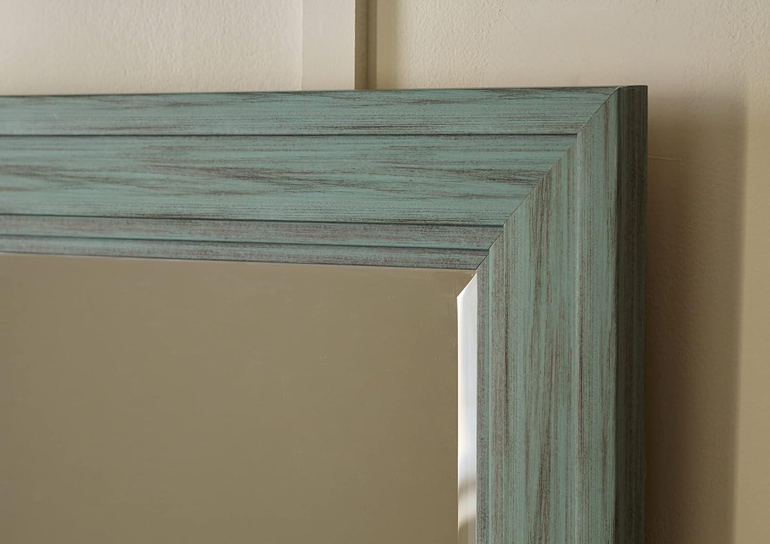 Signature Design by Ashley Casual Jacee Accent Mirror  Antique Teal