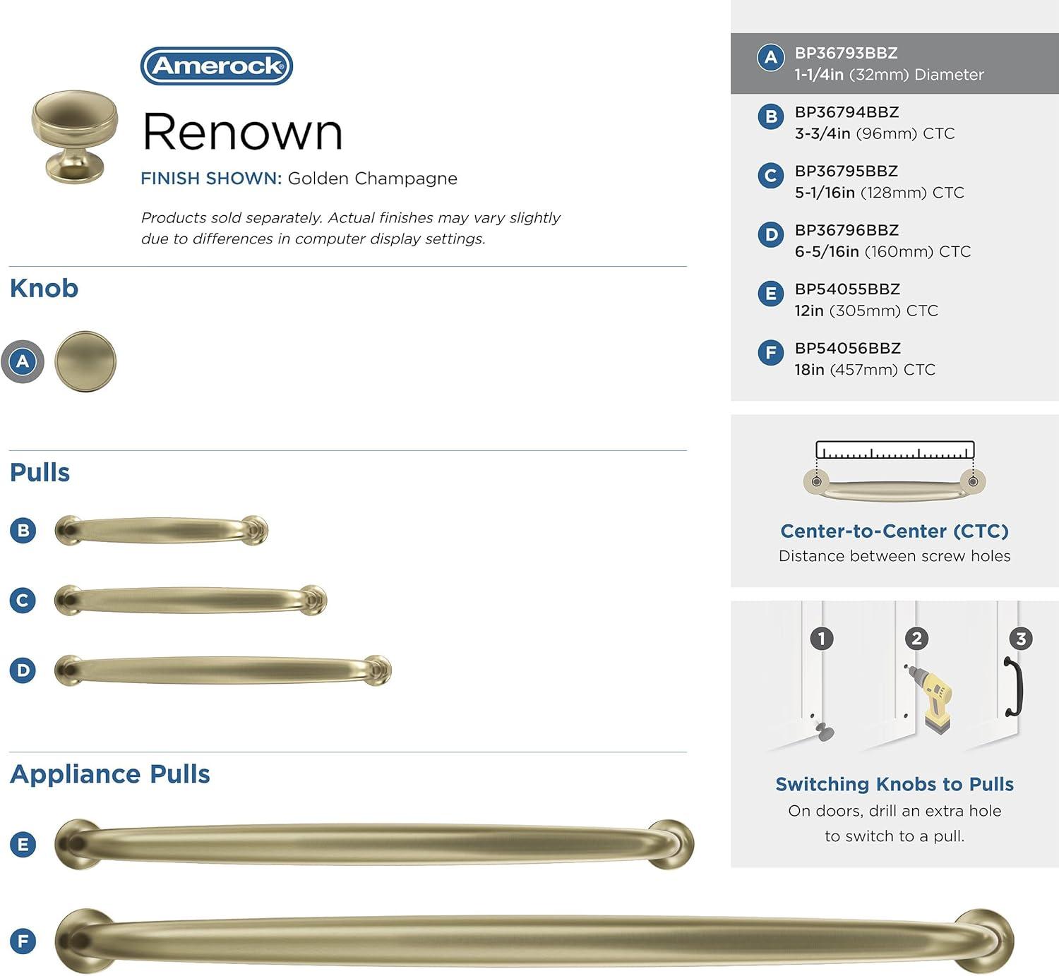 Renown 1 1/4" Diameter Round Knob