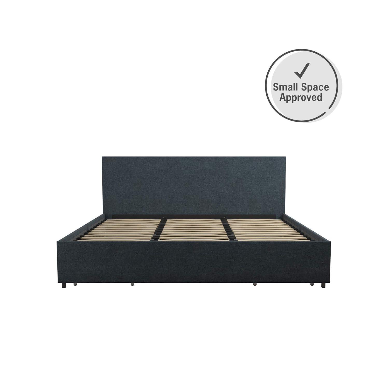Novogratz Kelly Upholstered Unfinished Platform Storage Bed