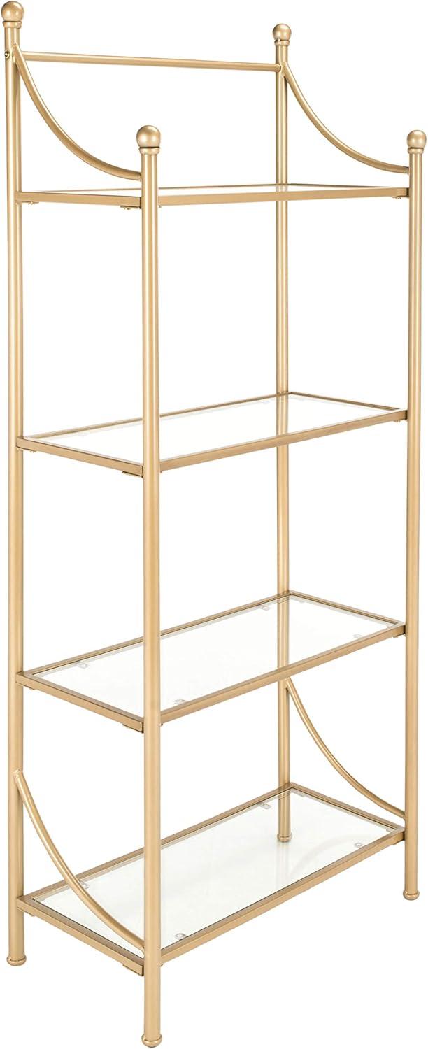 Diana 4-Tier Etagere - Tempered Glass/Gold - Safavieh