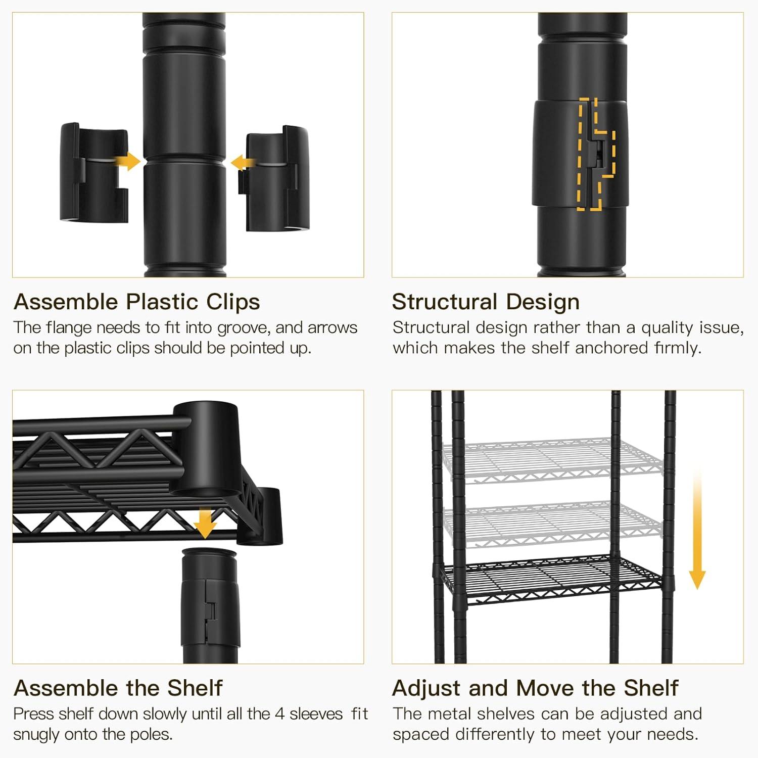 Organizador de Almacenamiento para Cuarto de Lavado U8, Estantes de Almacenamiento para Lavadora y Secadora para Organización de Lavandería, 35" de Ancho x 13.4" de Profundidad x 76.2" de Alto, Adecuado para Lavadora con un Ancho de 32.6", Capacidad para 304 lb, Negro
