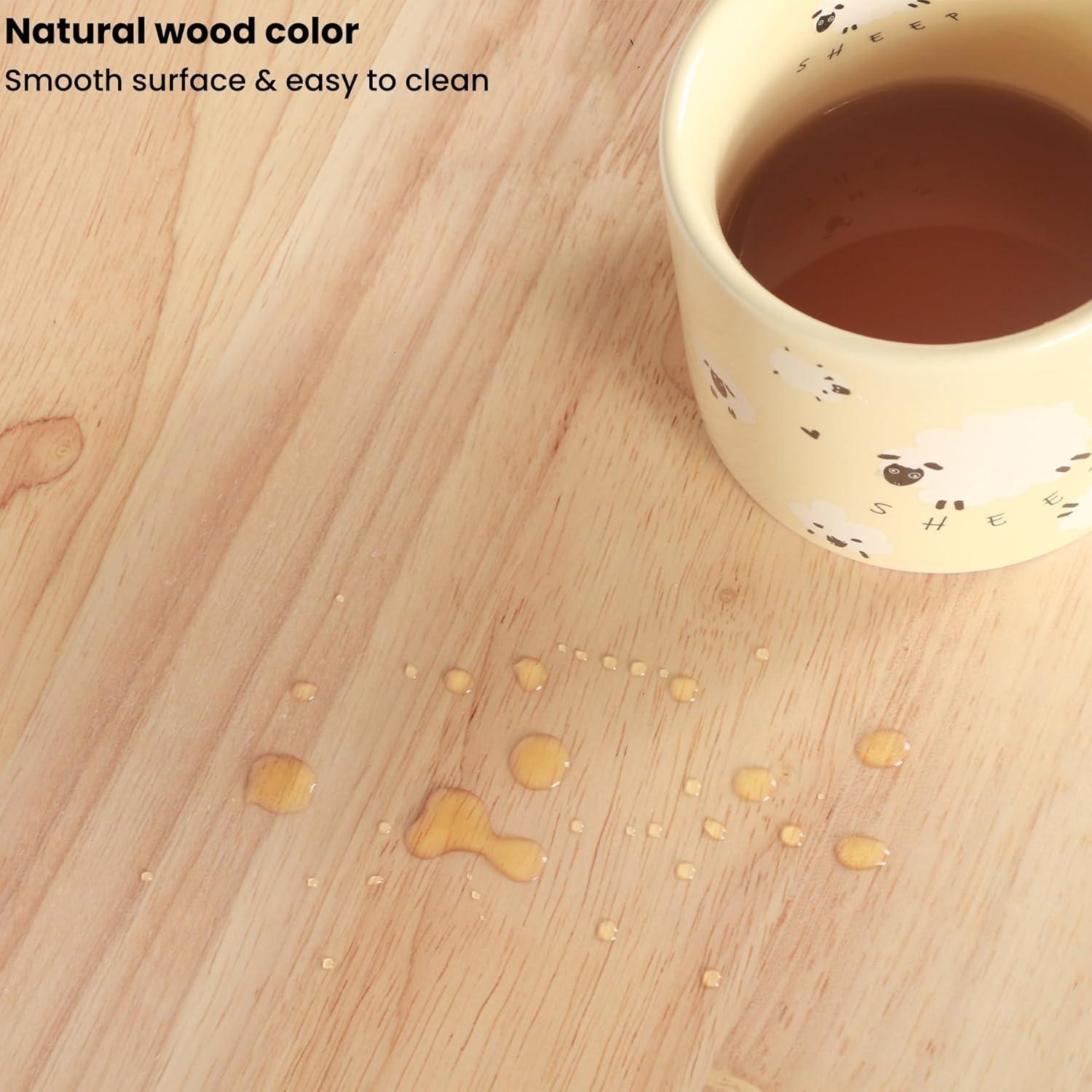 LUCKNOCK Solid Wood Side Table, 2-Tier Small End Table with Storage Shelf, Narrow Nightstand Bedside Table for Small Spaces, Bedroom, Living Room, Farmhouse, No-Tool Assembly.