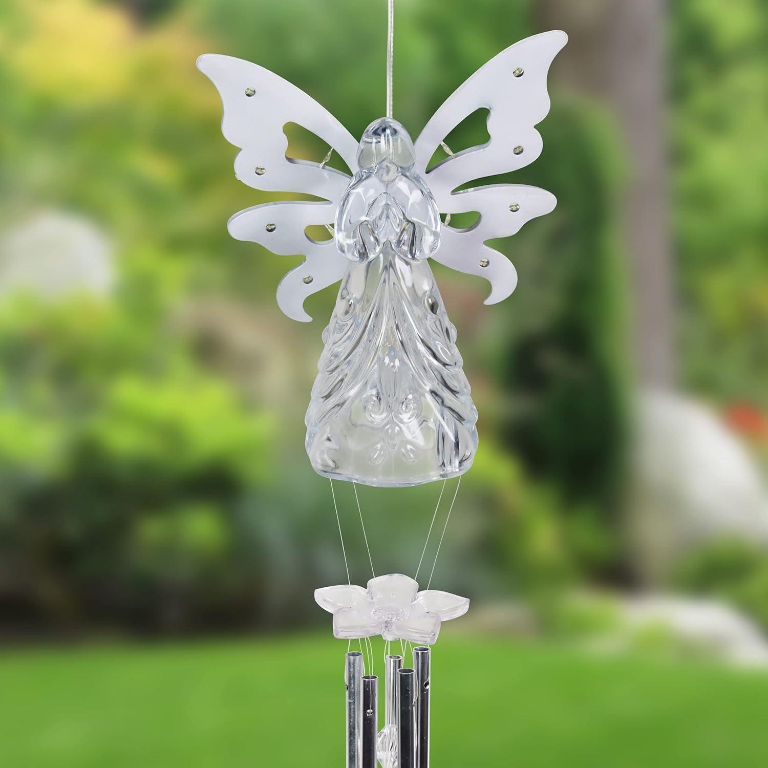 Exhart Large Solar Angel Wind Chime, 6.5 by 42 Inches