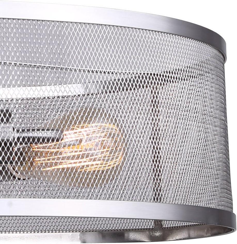 Beckett Brushed Nickel 3-Light Semi-Flush Mount with Metal Mesh Shade