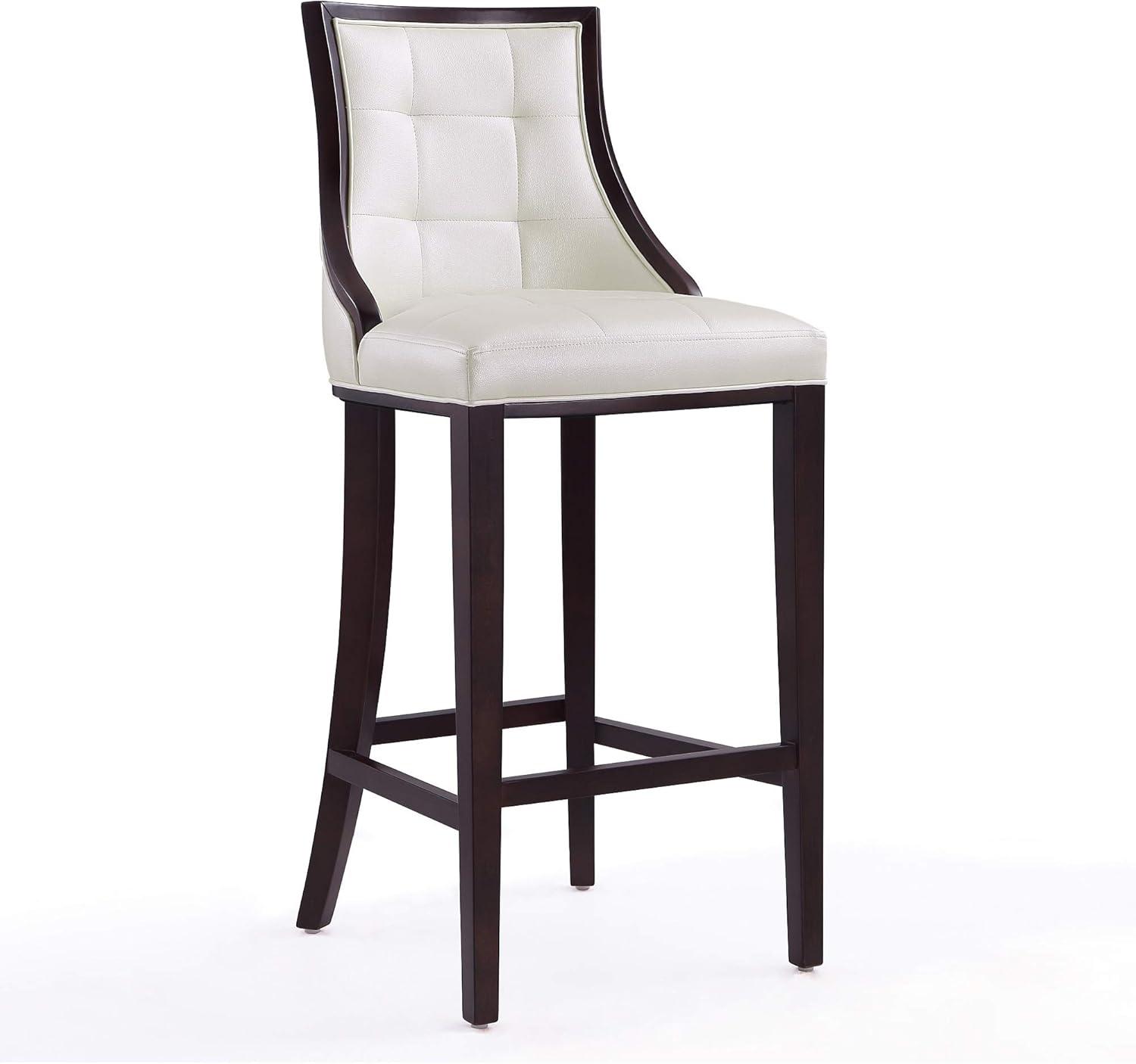 Set of 3 Fifth Avenue Upholstered Beech Wood Faux Leather Barstools - Manhattan Comfort