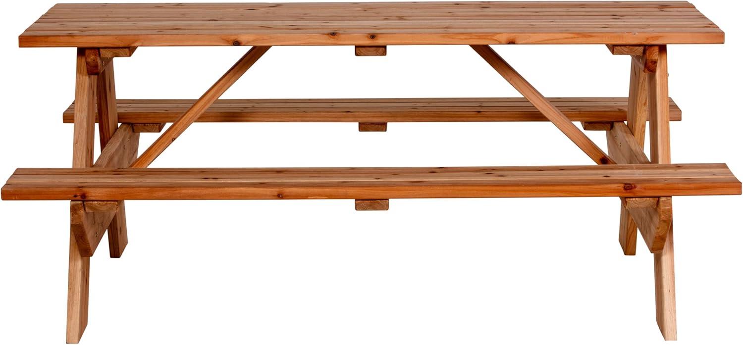 Rectangular Cedar Outdoor Picnic Table