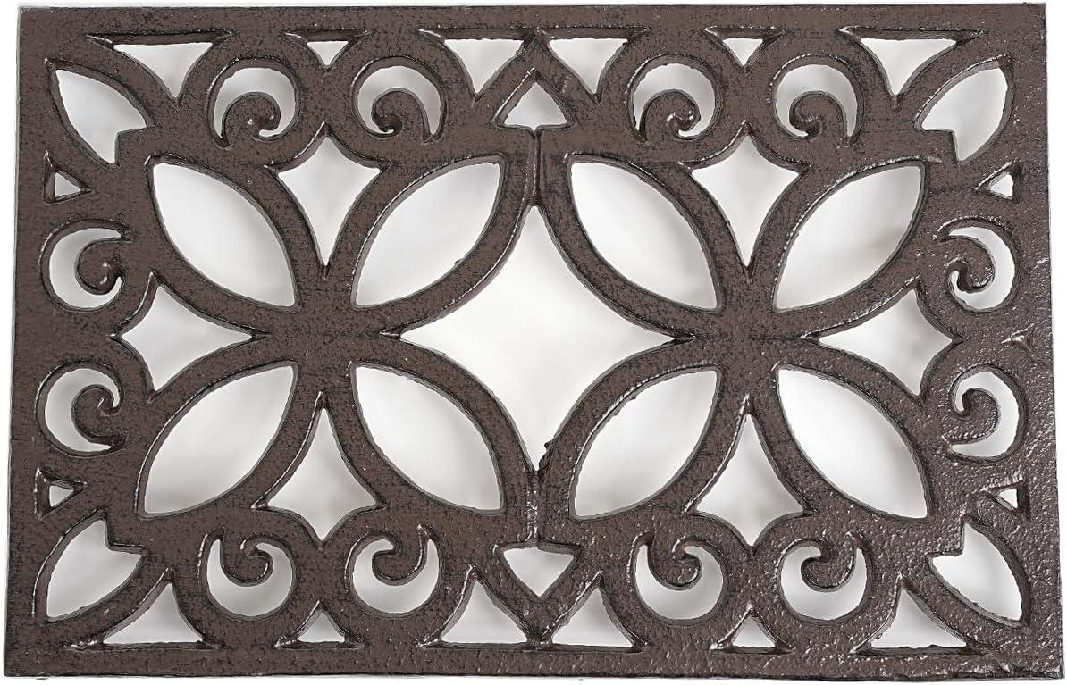 Rustic Brown Cast Iron Rectangular Decorative Trivet