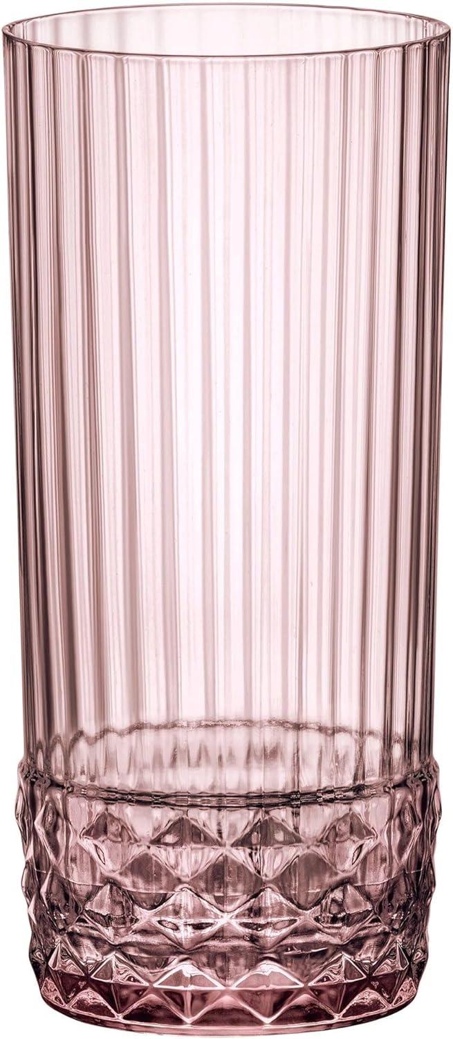 Bormioli Rocco America '20s 16.25 oz Cooler Glass, Set of 6 - Lilac Rose