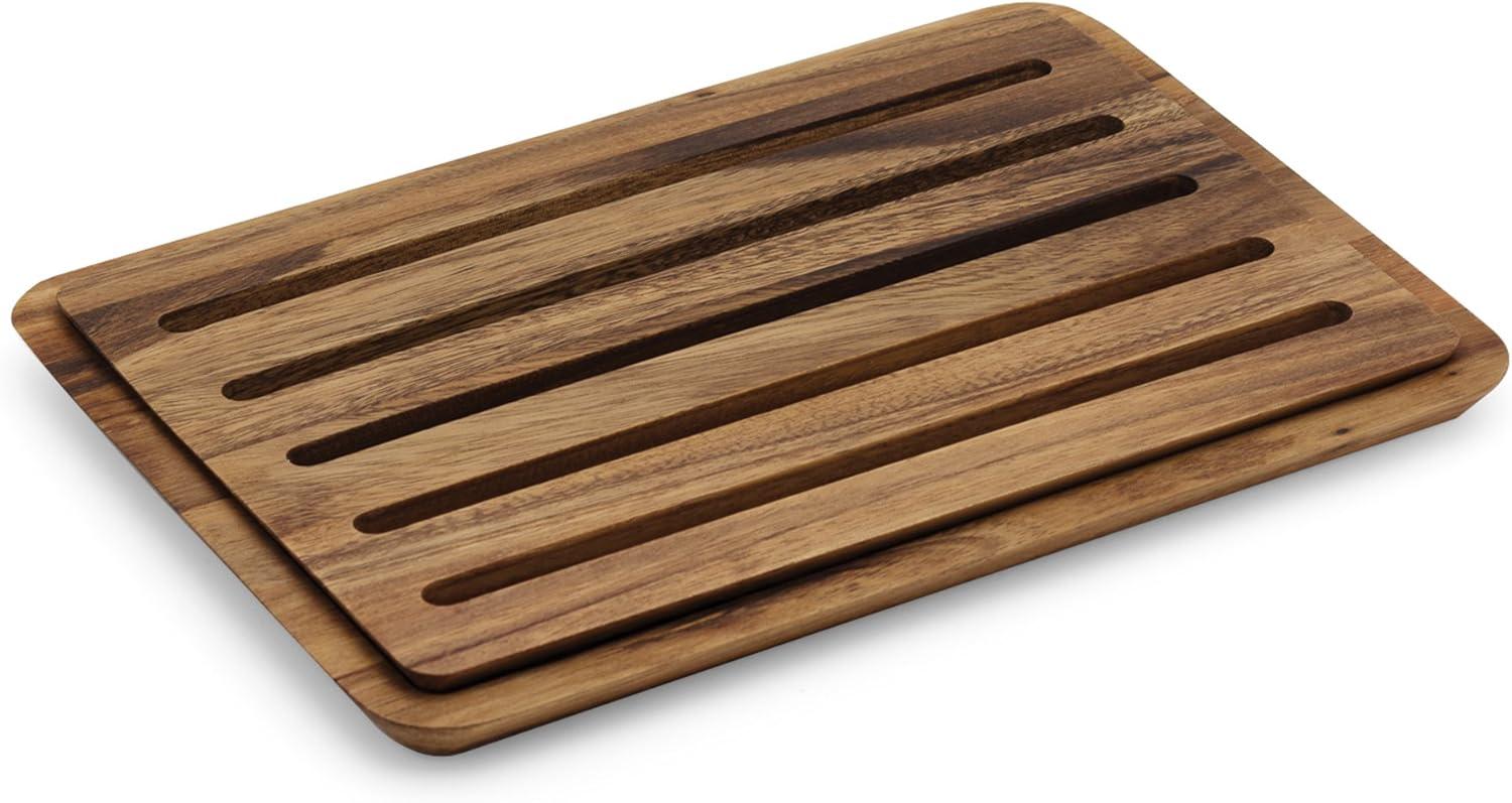 Ironwood Gourmet Nesting Bread Board with Crumb Catcher, Acacia Wood