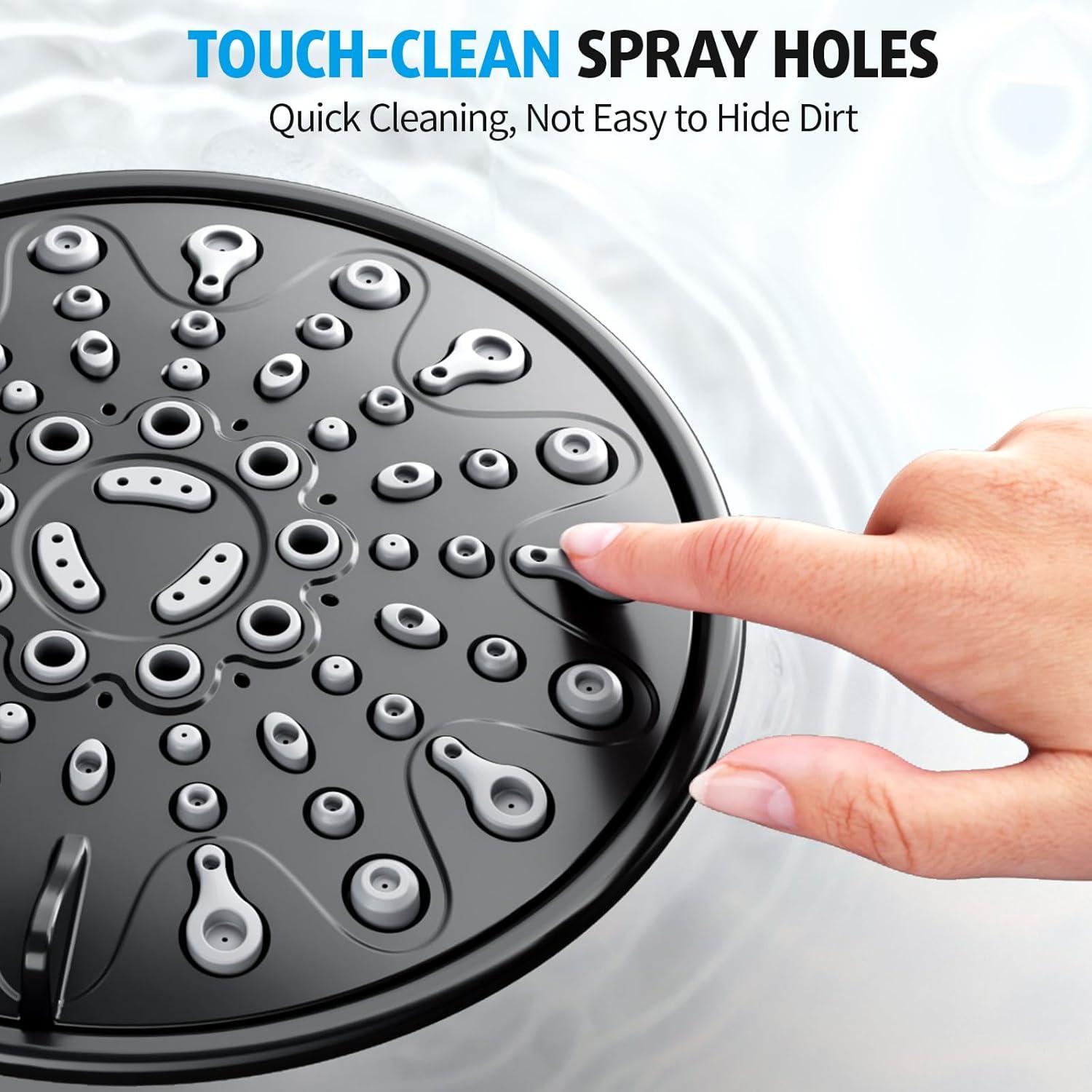 Brushed Nickel Shower Faucet Set, EMBATHER Shower Fixtures with 6 Inch Rainfall Shower Head, Single Handle Control Shower Valve and Trim Kit