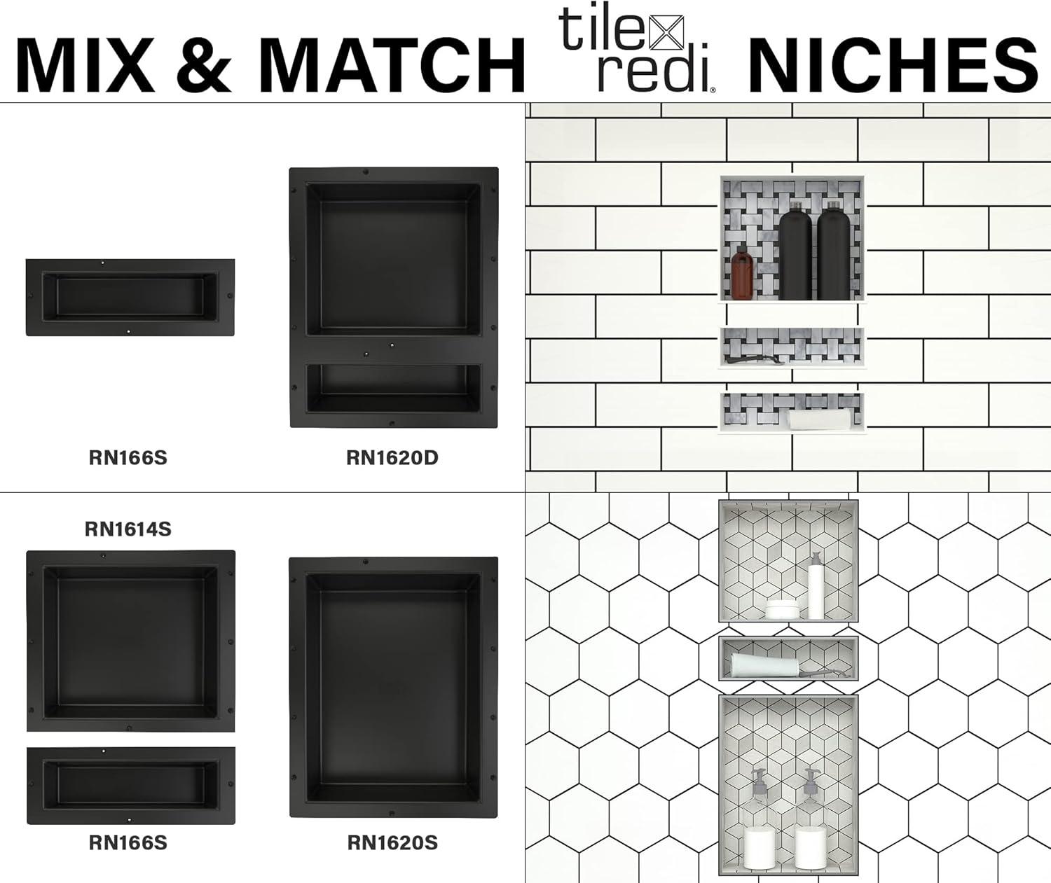 Tile Redi 20'' H x 16'' W x 4'' D Standard Single Niche