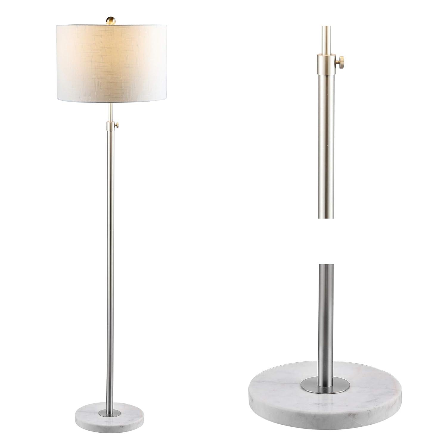 JONATHAN Y JYL3022C June 65" Adjustable Metal/Marble LED Floor Lamp, Modern, Contemporary, Glam for living room, dinning room, bedroom, office Bulb Included, Chrome