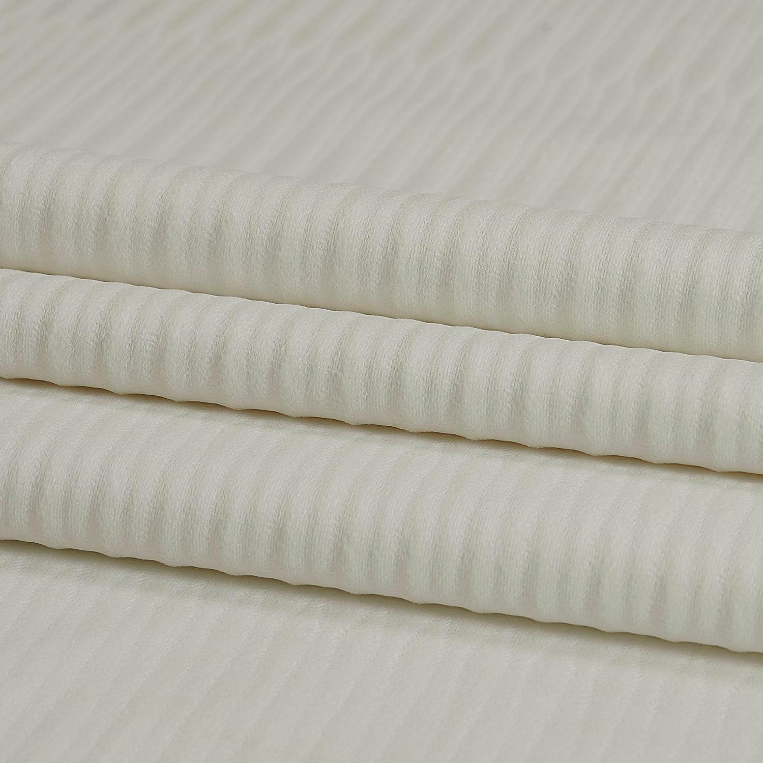 HPD Half Price Drapes Lounge Embossed Velvet Curtains 108 Inches Long Room Darkening Curtain for Bedroom and Living Room (1 Panel), 50W x 108L, Ivory